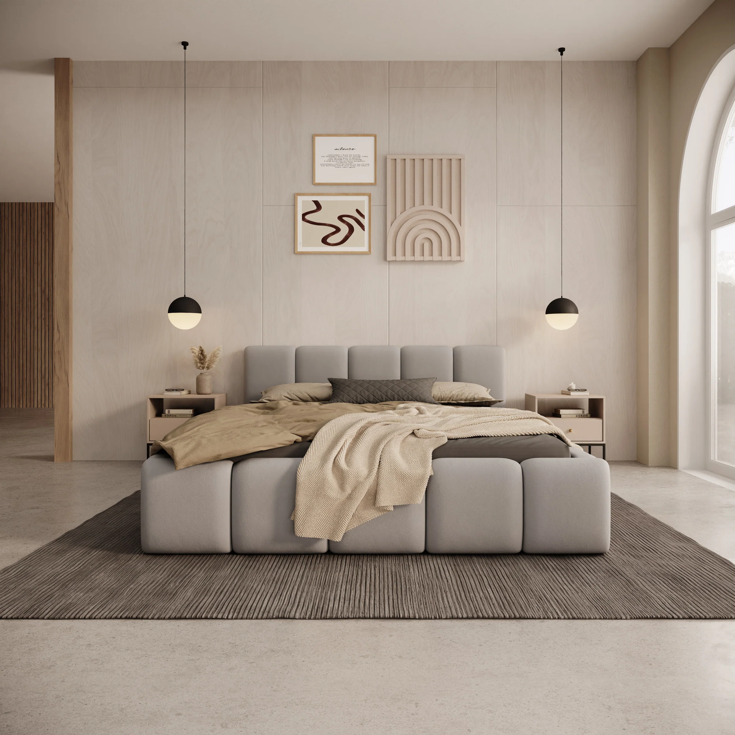 Karisma - Tweepersoonsbed met opbergruimte - Grijs stof - 140x200 cm - Image 3