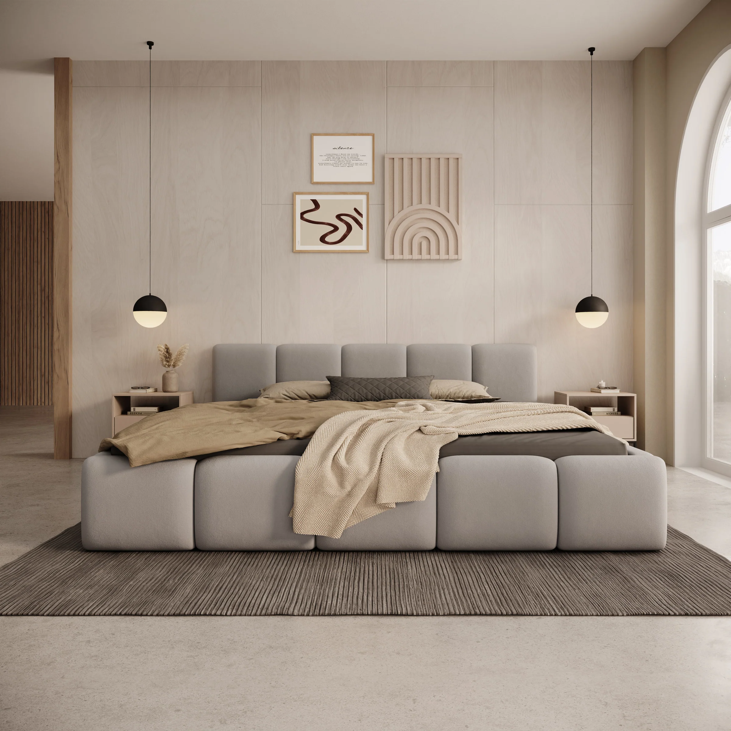 Karisma - Tweepersoonsbed met opbergruimte - Grijs stof - 180x200 cm - Image 3