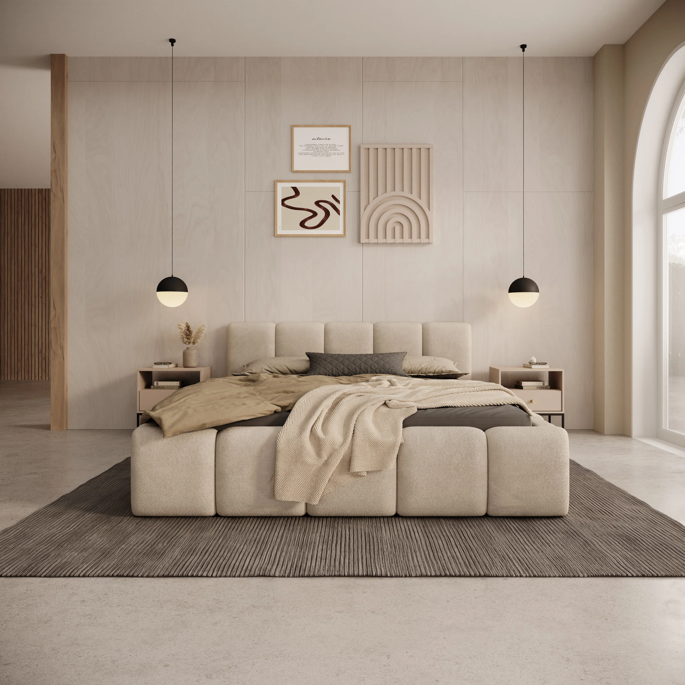 Karisma - Tweepersoonsbed met opbergruimte - Teddystof beige - 140x200 cm - Image 3