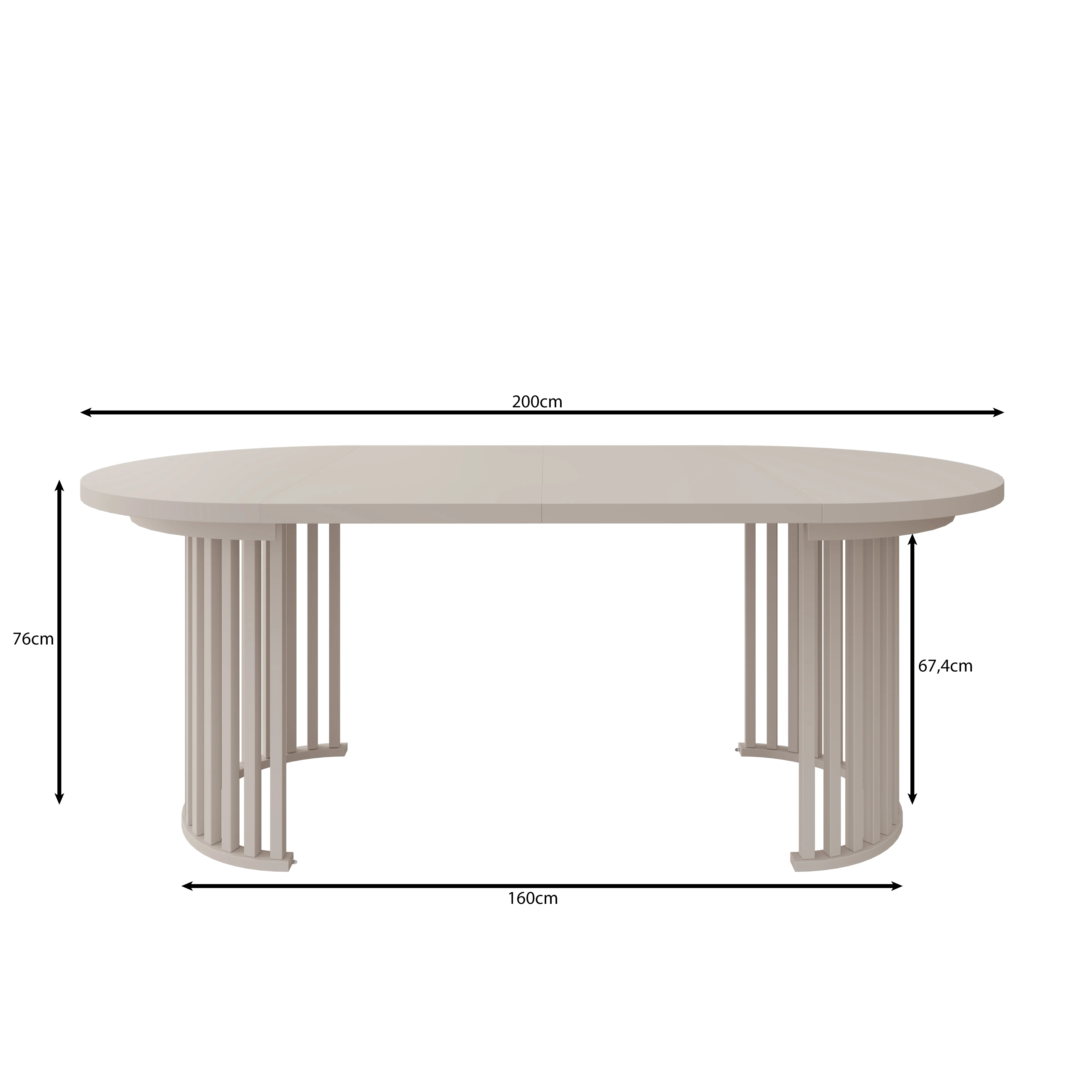 Kaya - Eetkamertafel - Beige/Zwart - Uitschuifbaar - 100/150/200x76 cm - Image 10