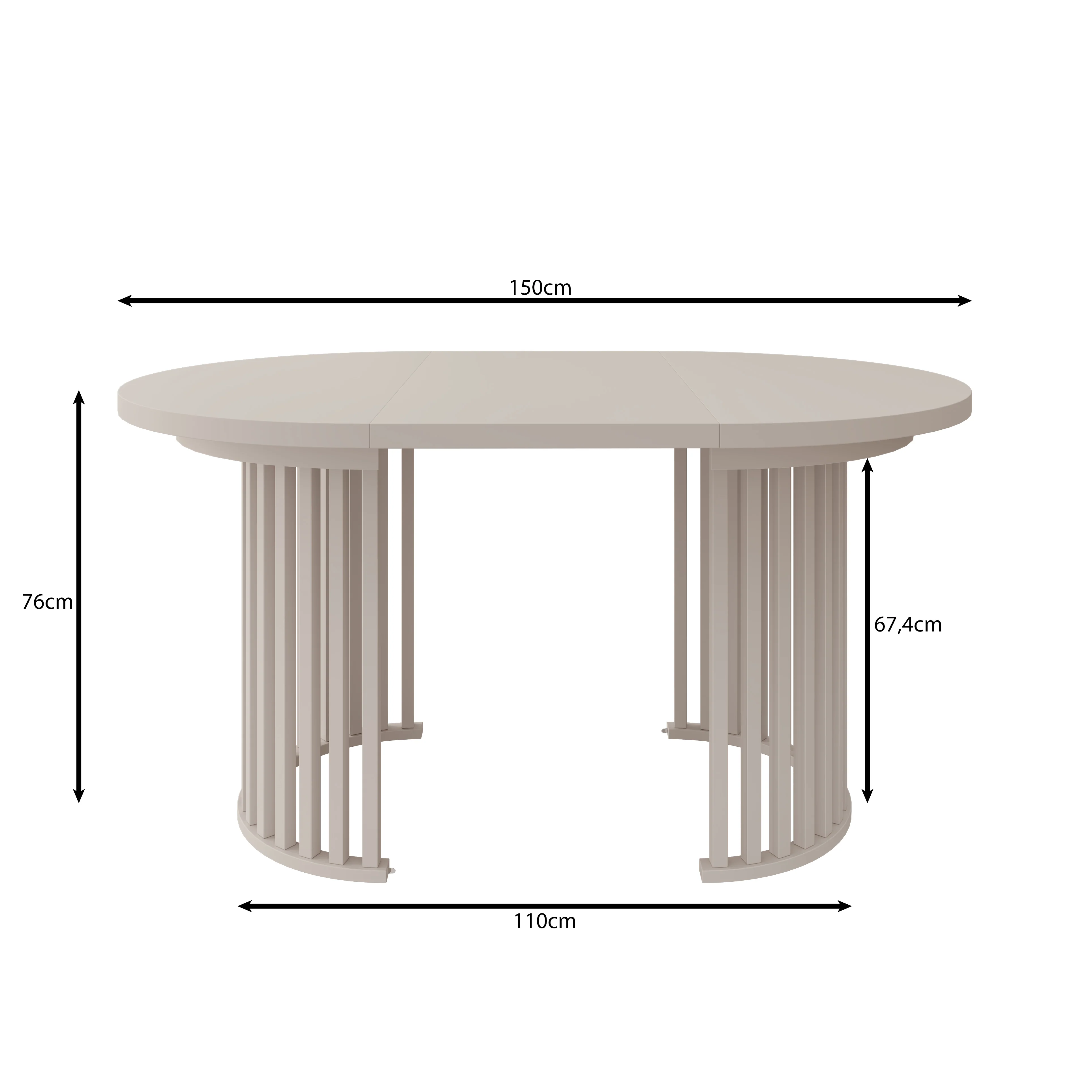 Kaya - Eetkamertafel - Wit/Beige - Uitschuifbaar - 100/150/200x76 cm - Image 9