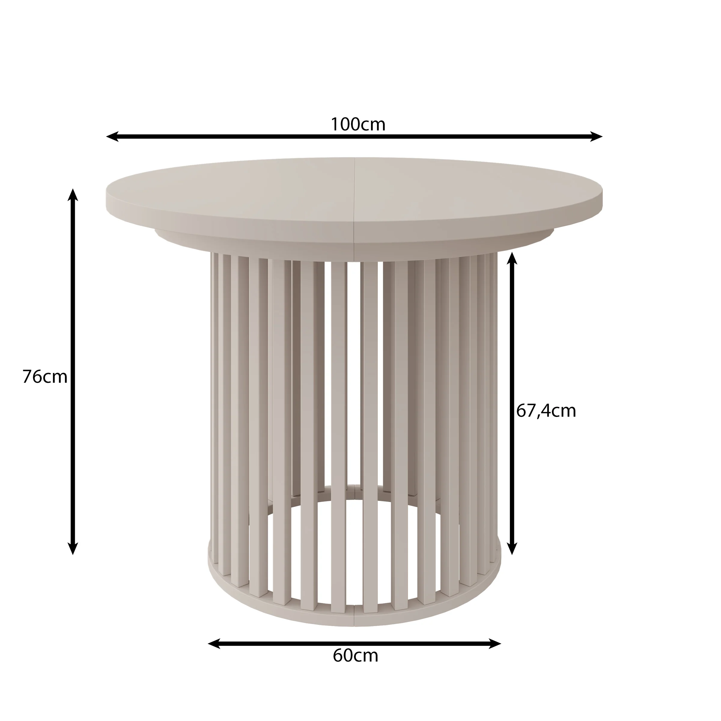 Kaya - Eetkamertafel - Wit/Zwart - Uitschuifbaar - 100/150/200x76 cm - Image 8