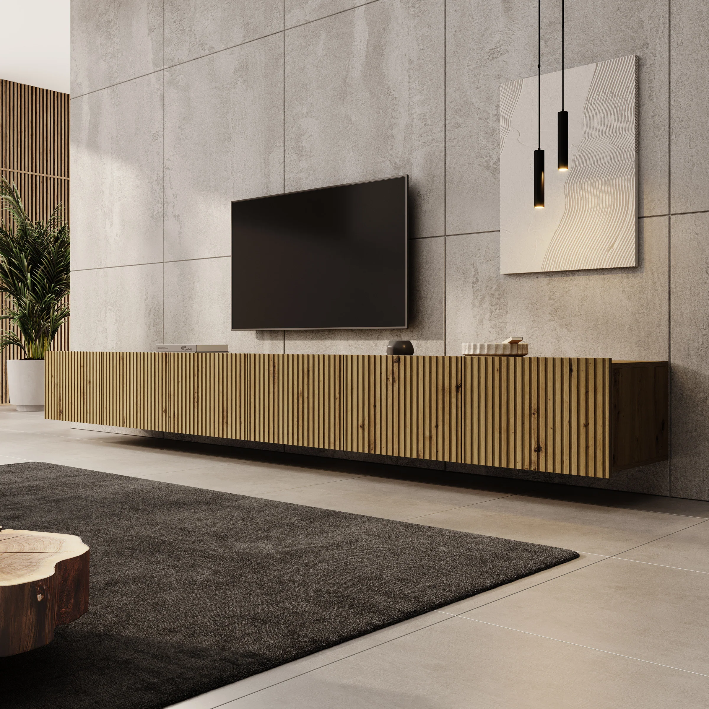 Kenderes - TV-Meubel - Eiken  - 300x41x38 cm
