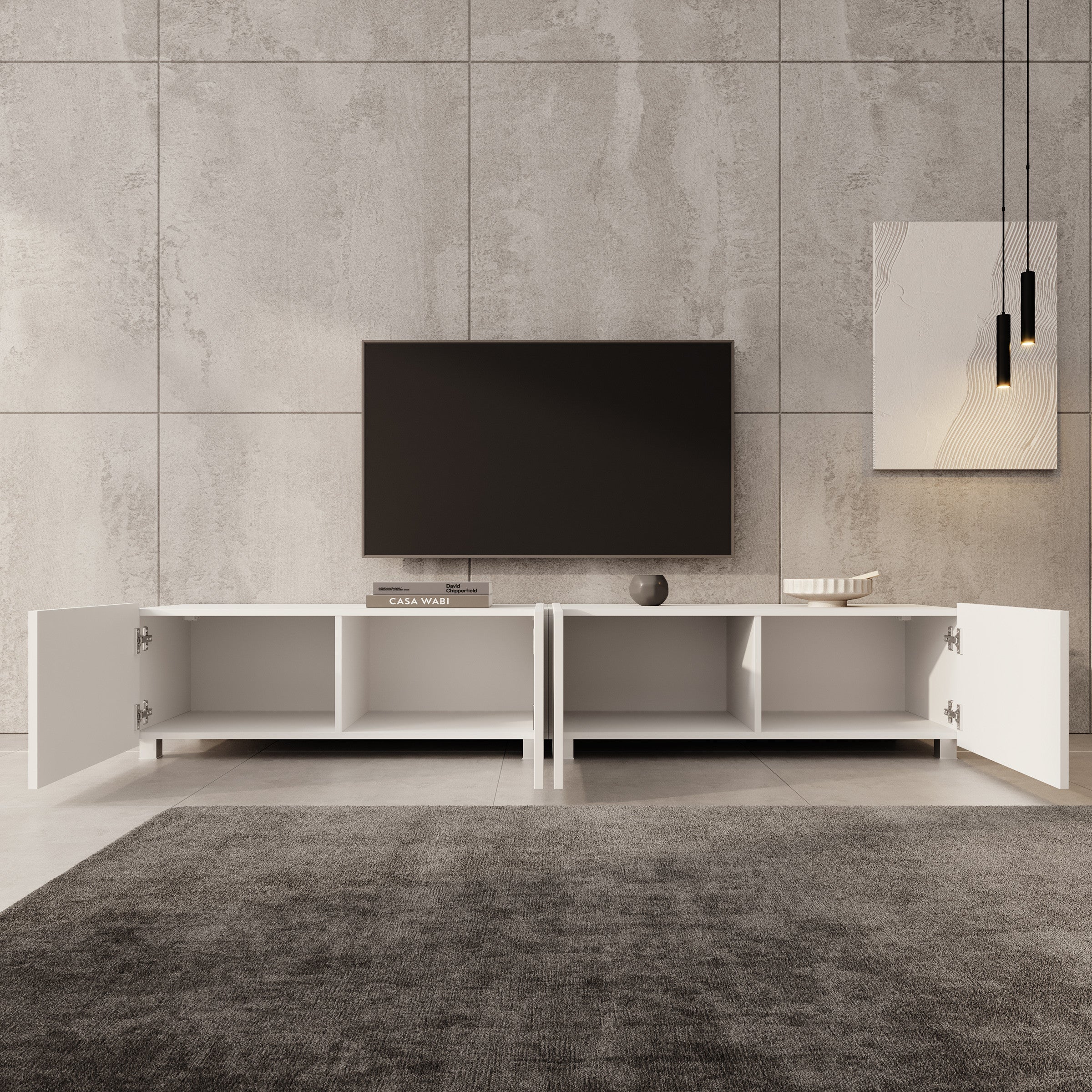 Kenderes - TV-Meubel - Wit - 200x41x38 cm - Image 2