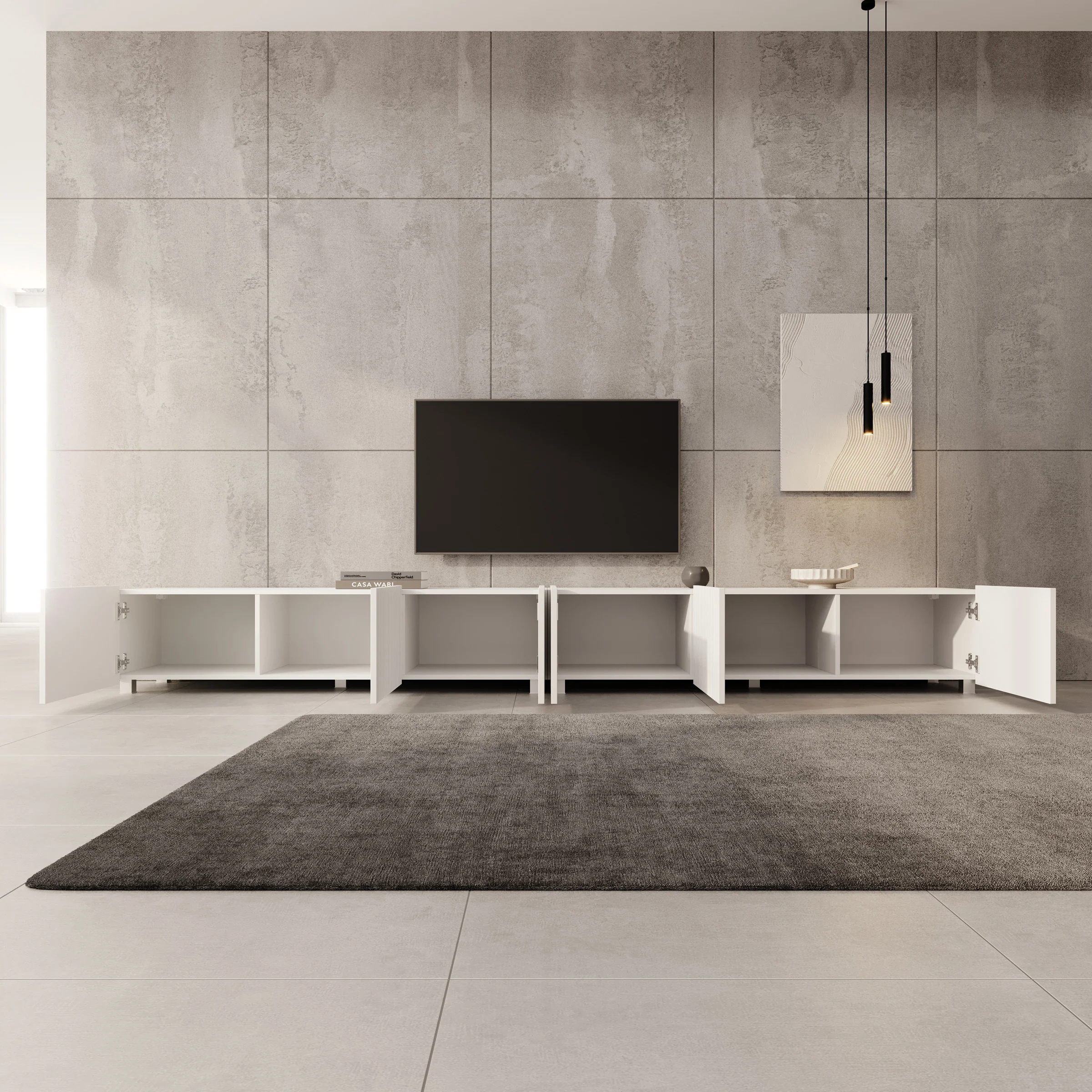 Kenderes - TV-Meubel - Wit - 300x41x38 cm - Image 2
