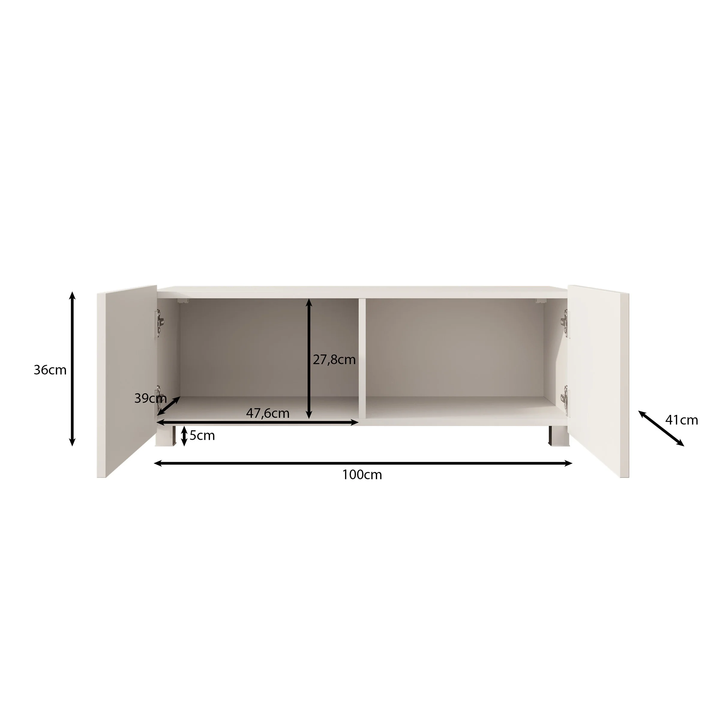 Kenderes - TV-Meubel - Zwart - 100x41x38 cm - Image 6
