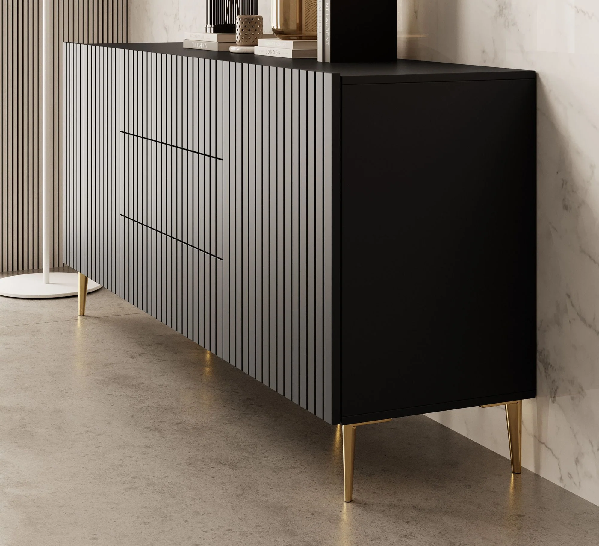 King - Dressoir - Zwart - 180x45x80 cm - Image 4