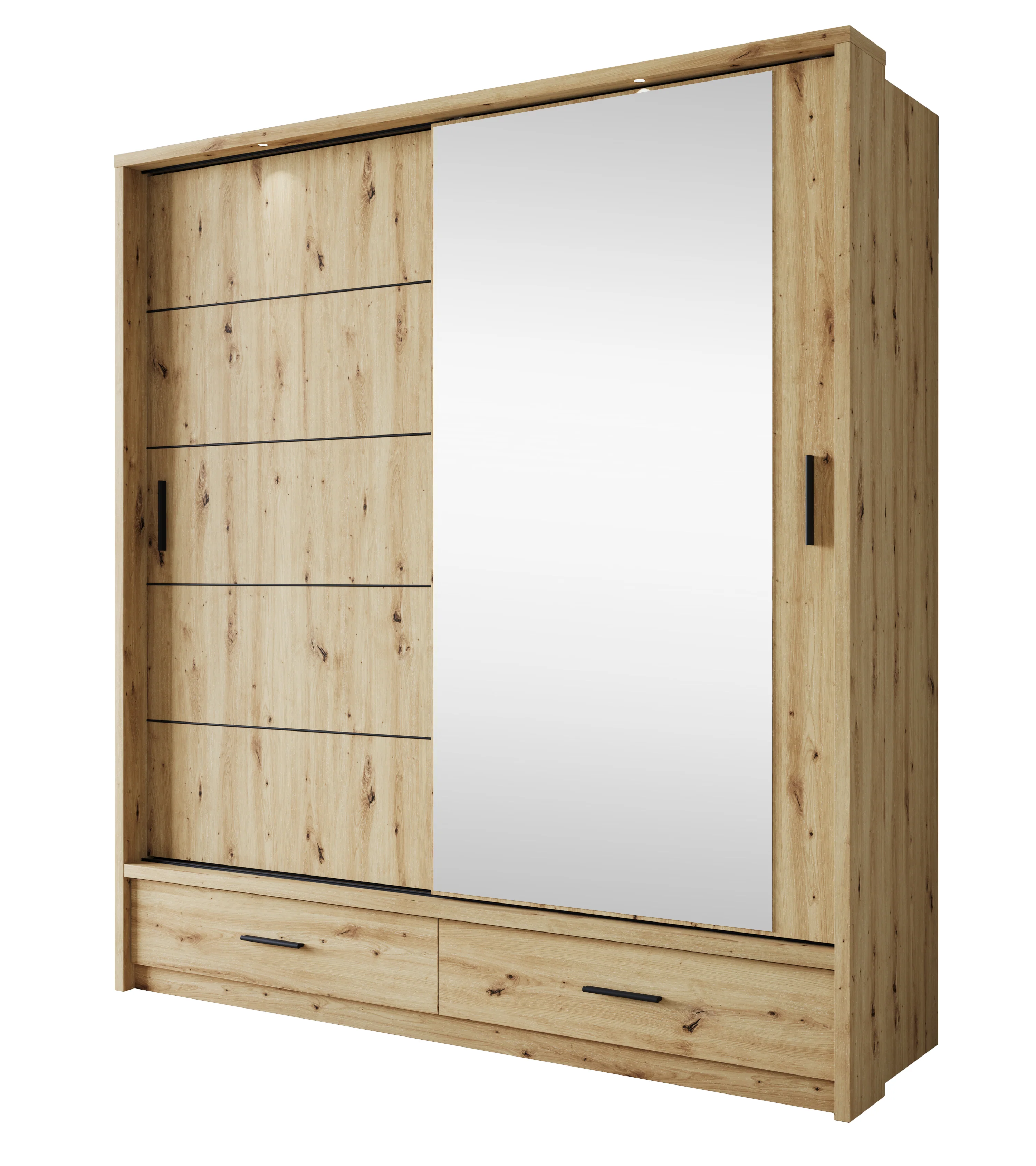 Autumn - Kledingkast met schuifdeuren - Eiken - 200x63x215 cm - Image 6