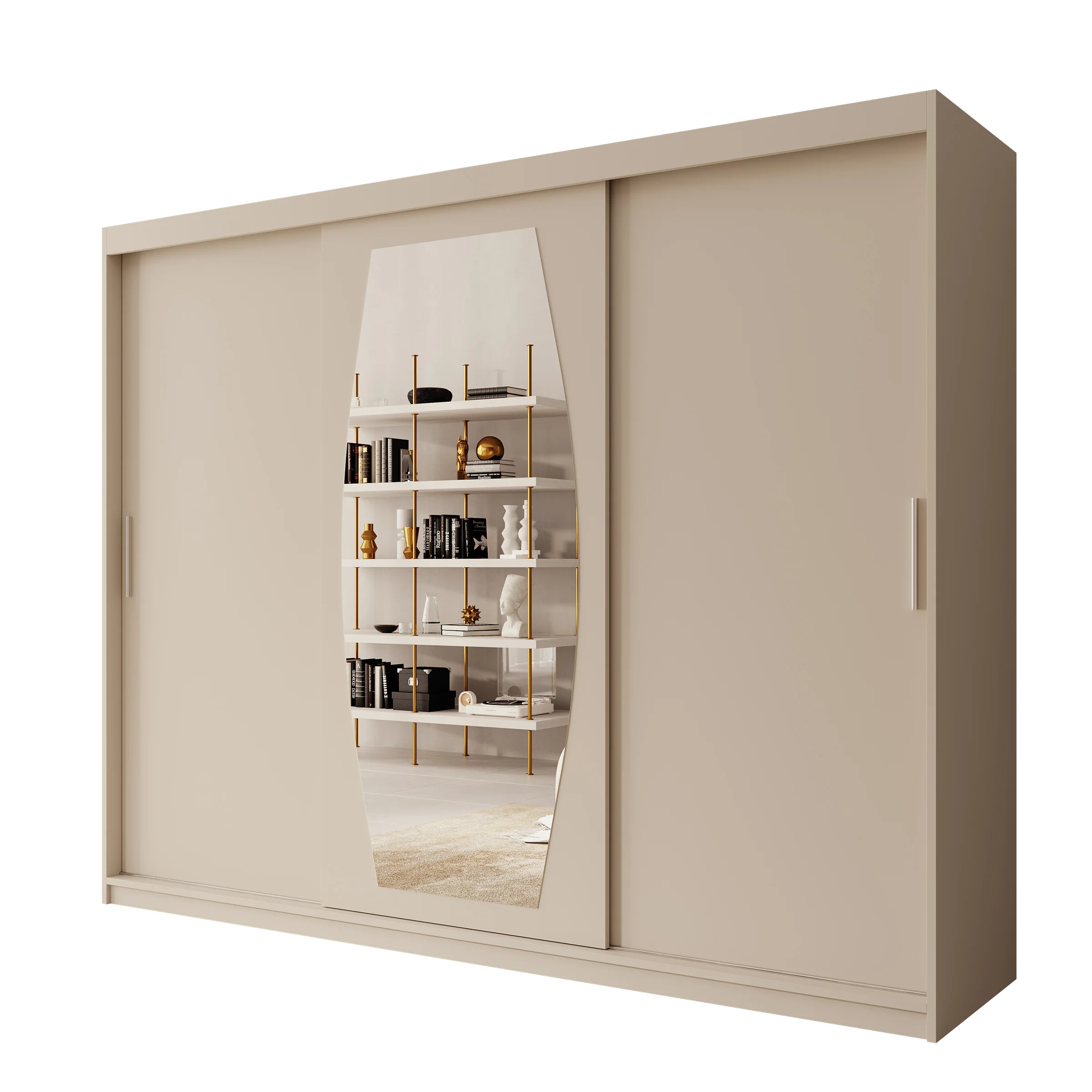 Azai - Kledingkast met schuifdeuren - Beige - 250x62x200 cm - Image 6