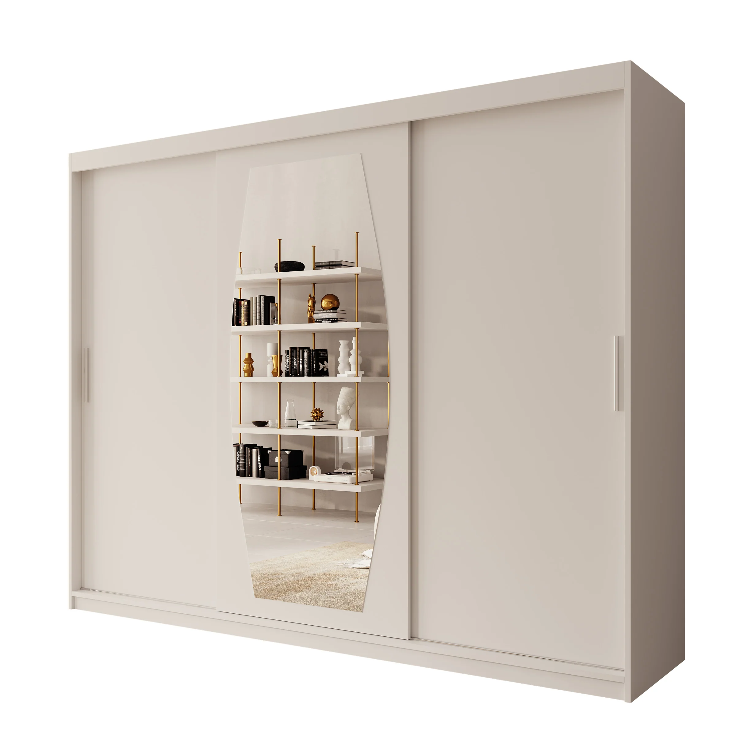 Azai - Kledingkast met schuifdeuren - Wit - 250x62x200 cm - Image 6
