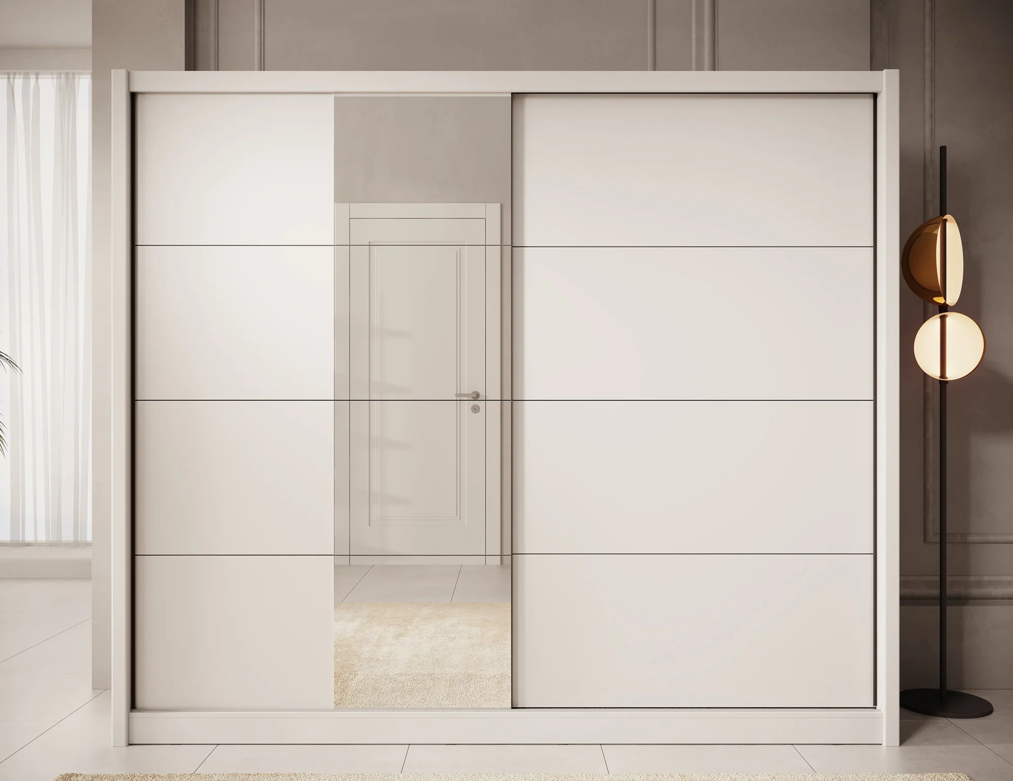 Azul - Kledingkast met schuifdeuren - Wit - 251x60x216 cm - Image 2