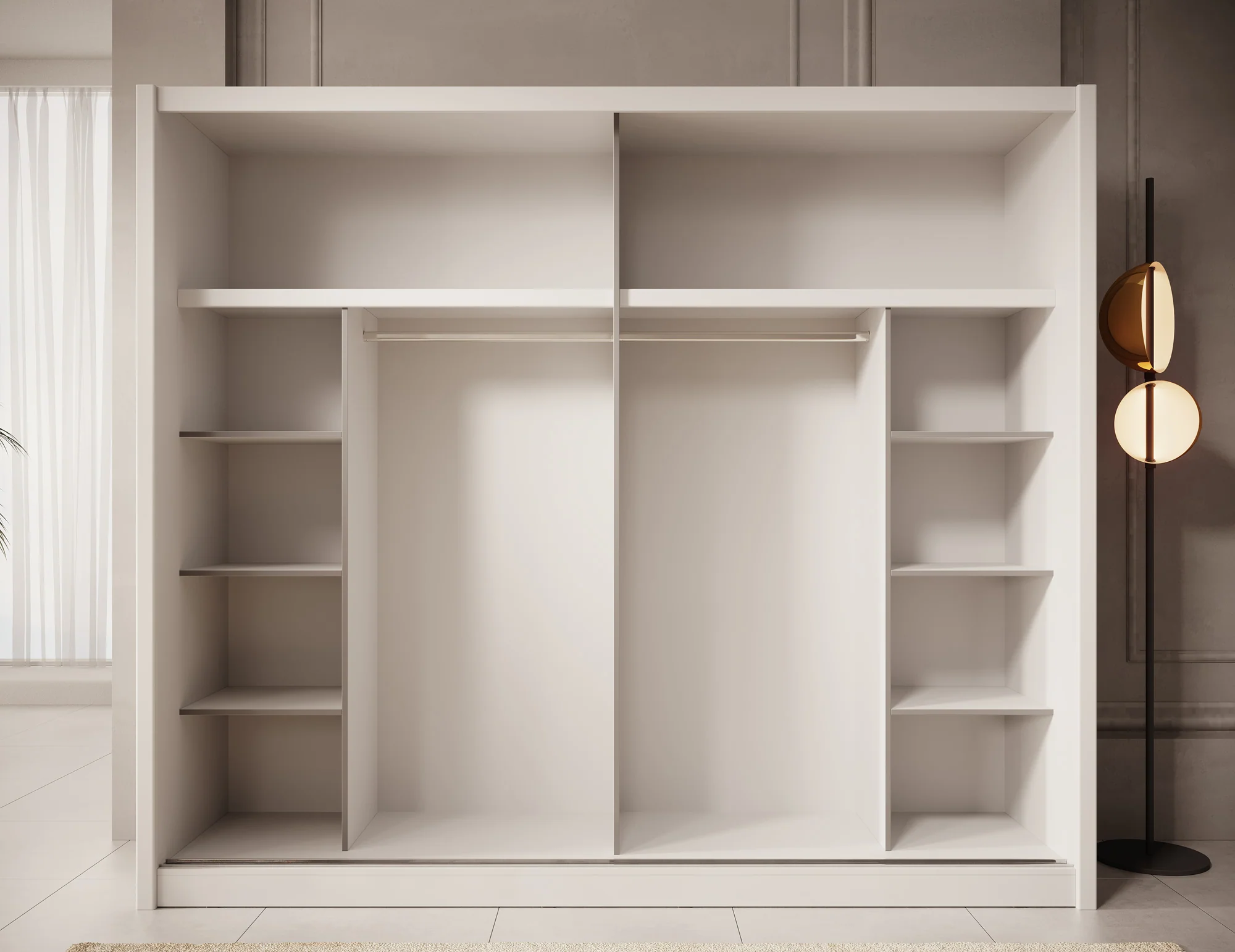 Azul - Kledingkast met schuifdeuren - Wit - 251x60x216 cm - Image 3