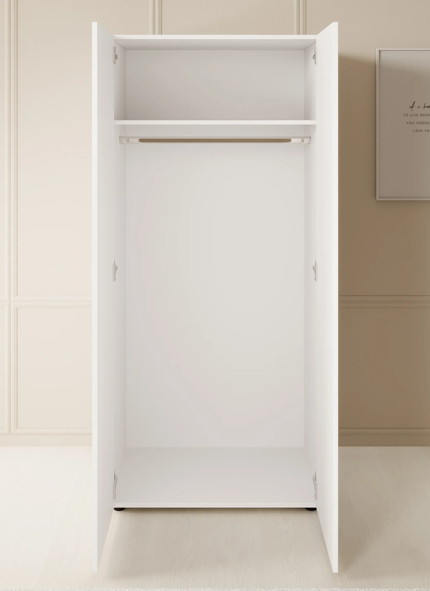 Bellini - Kledingkast 2-deurs - Wit - 80x51x177 cm - Image 3