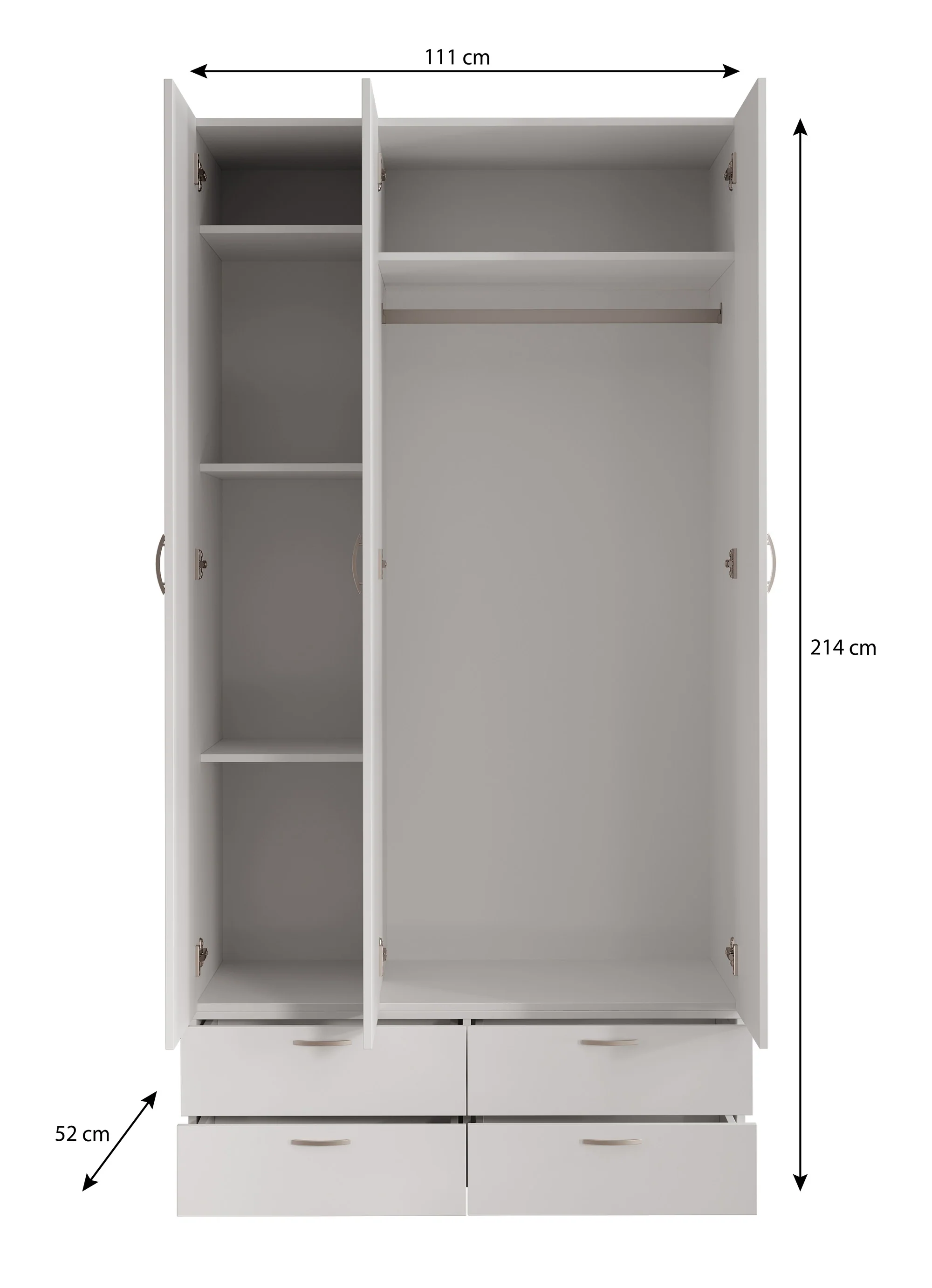 Bernd - Kledingkast  - Licht eiken - 111x52x214 cm - Image 5