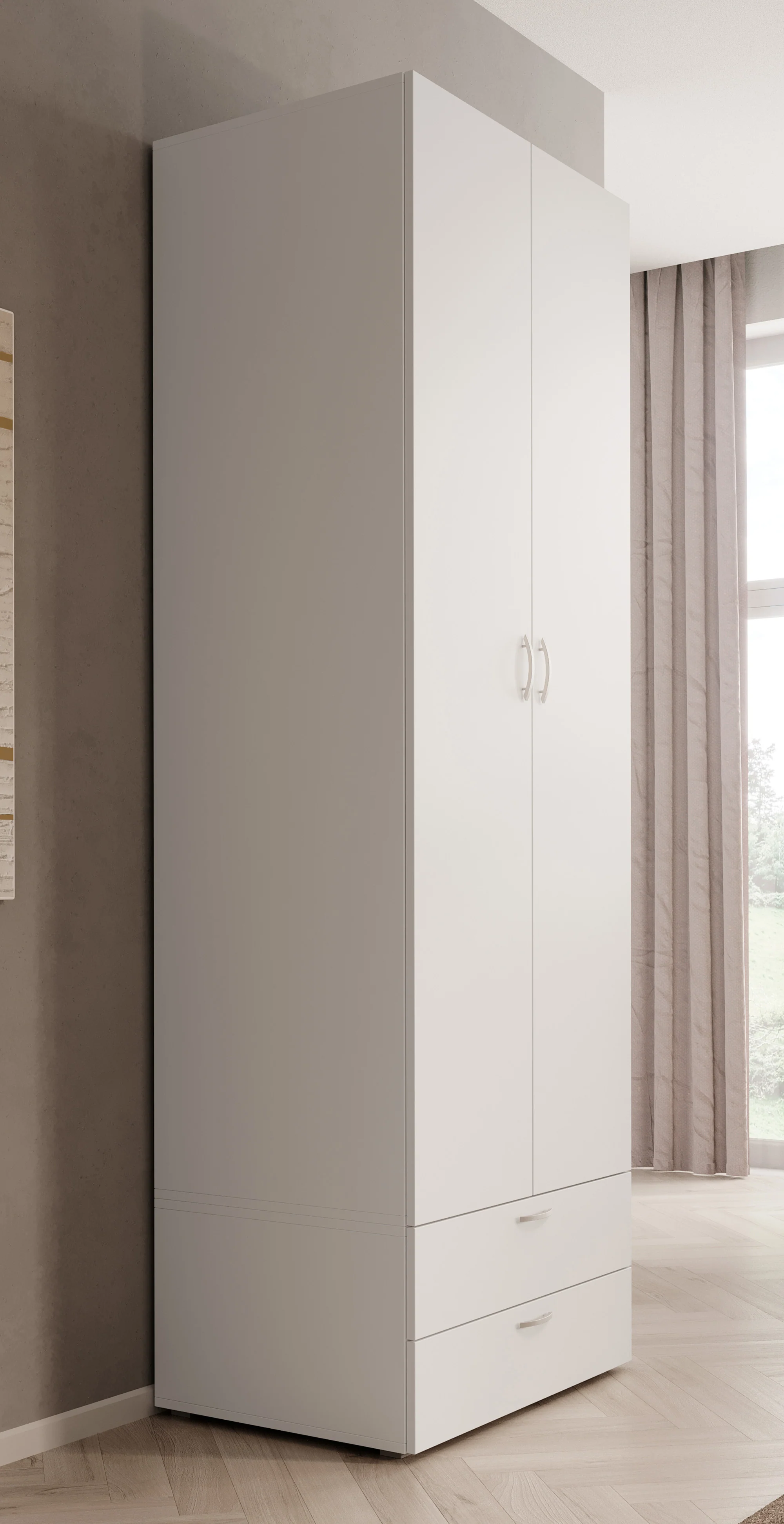 Bernd - Kledingkast  - Wit - 74x52x214 cm - Image 4
