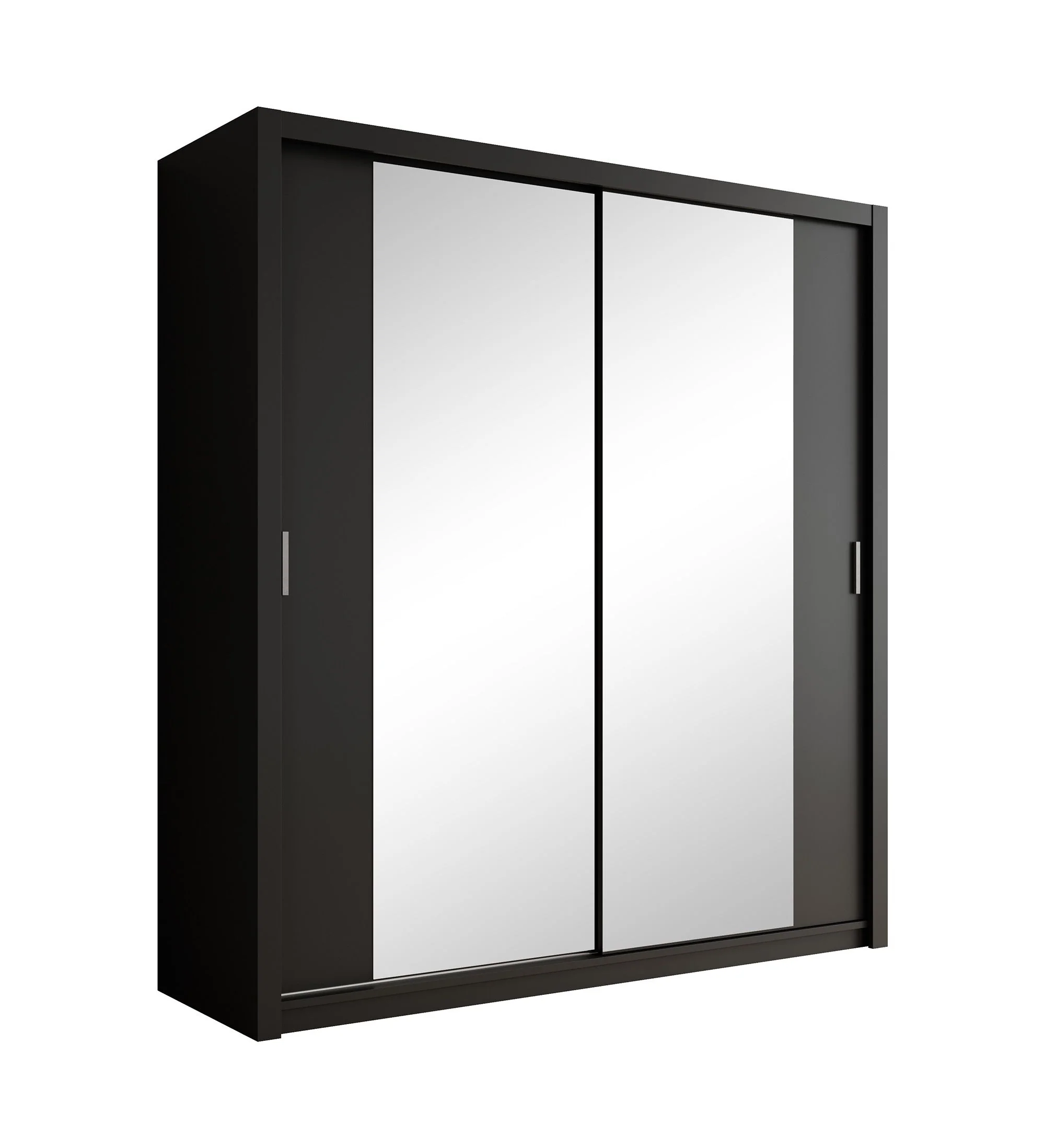 Blake - Kledingkast met spiegel - Zwart - 200x62x215 cm - Image 6