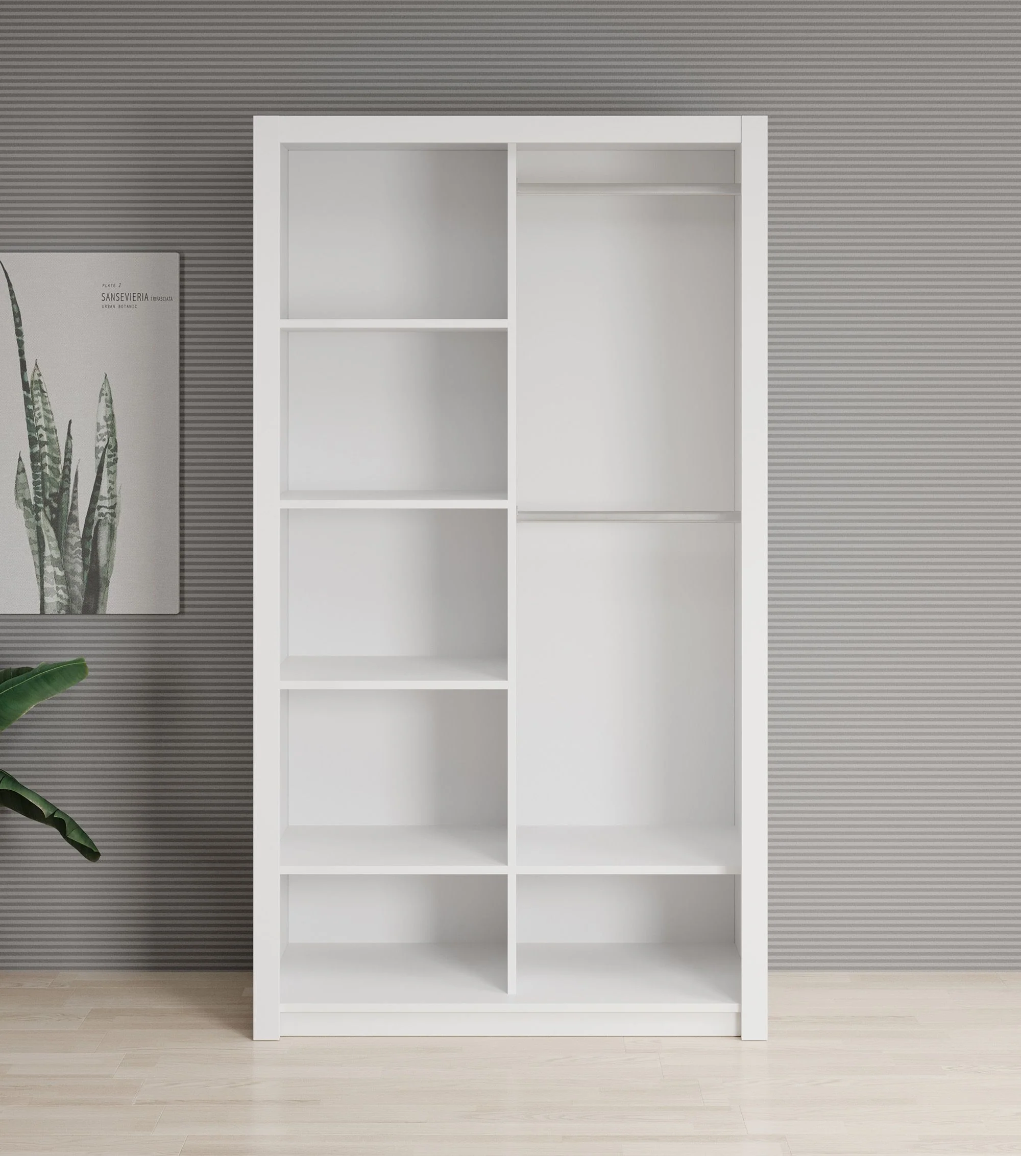 Blake - Kledingkast met spiegel - Wit - 120x62x215 cm - Image 2