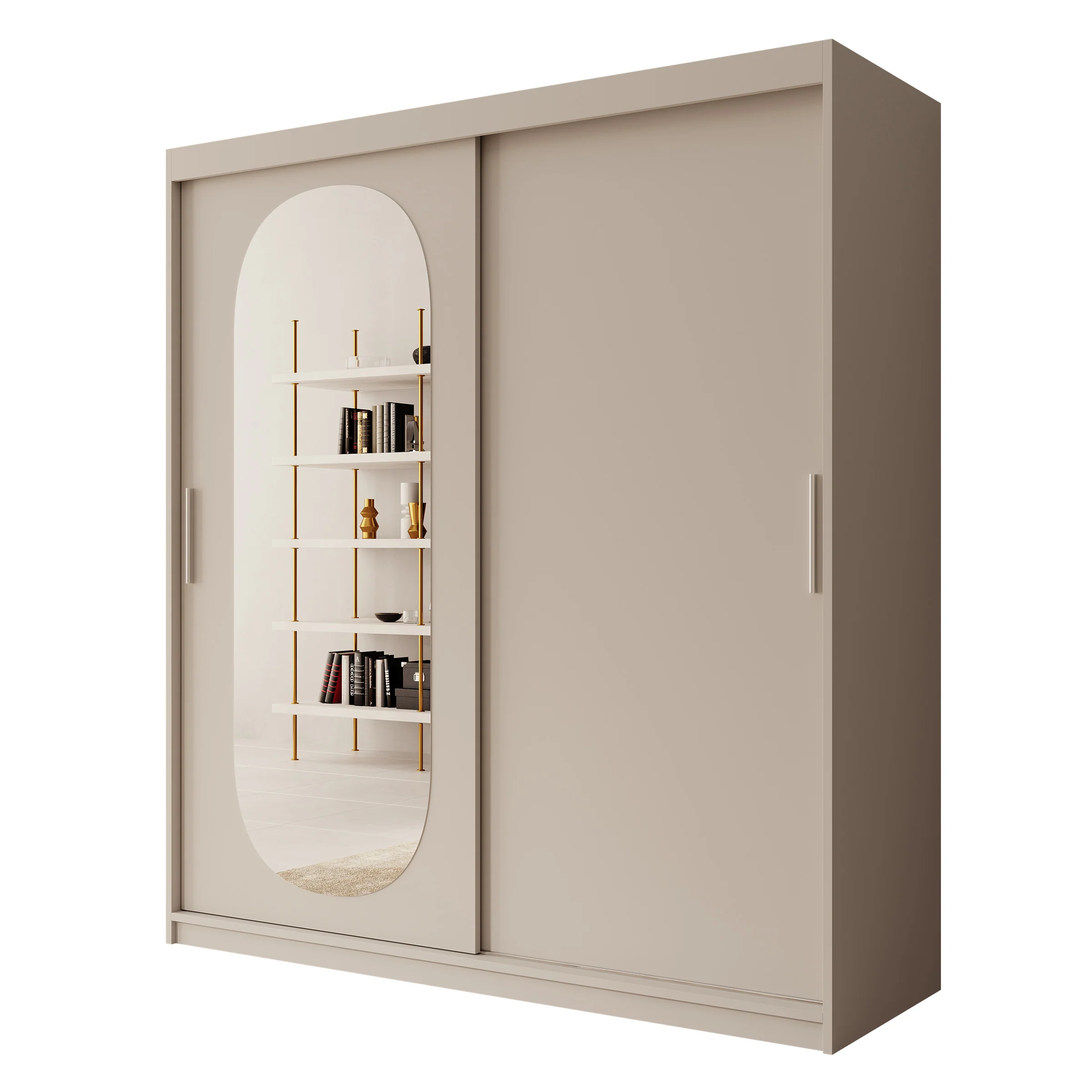 Bodhi - Kledingkast met schuifdeuren - Beige - 180x62x200 cm - Image 6