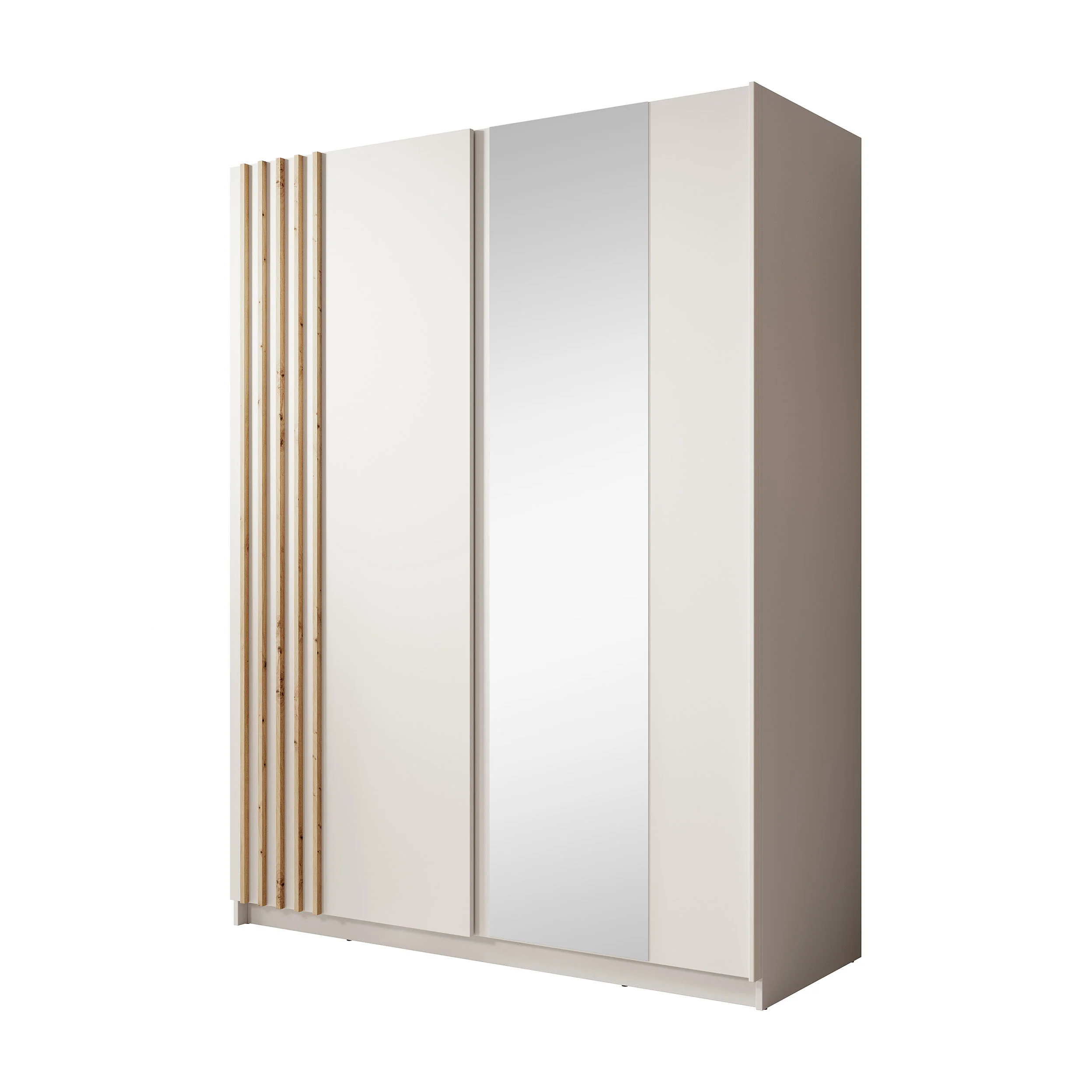 Boets - Kledingkast met schuifdeuren - Wit/eiken - 150x64x199 cm - Image 6