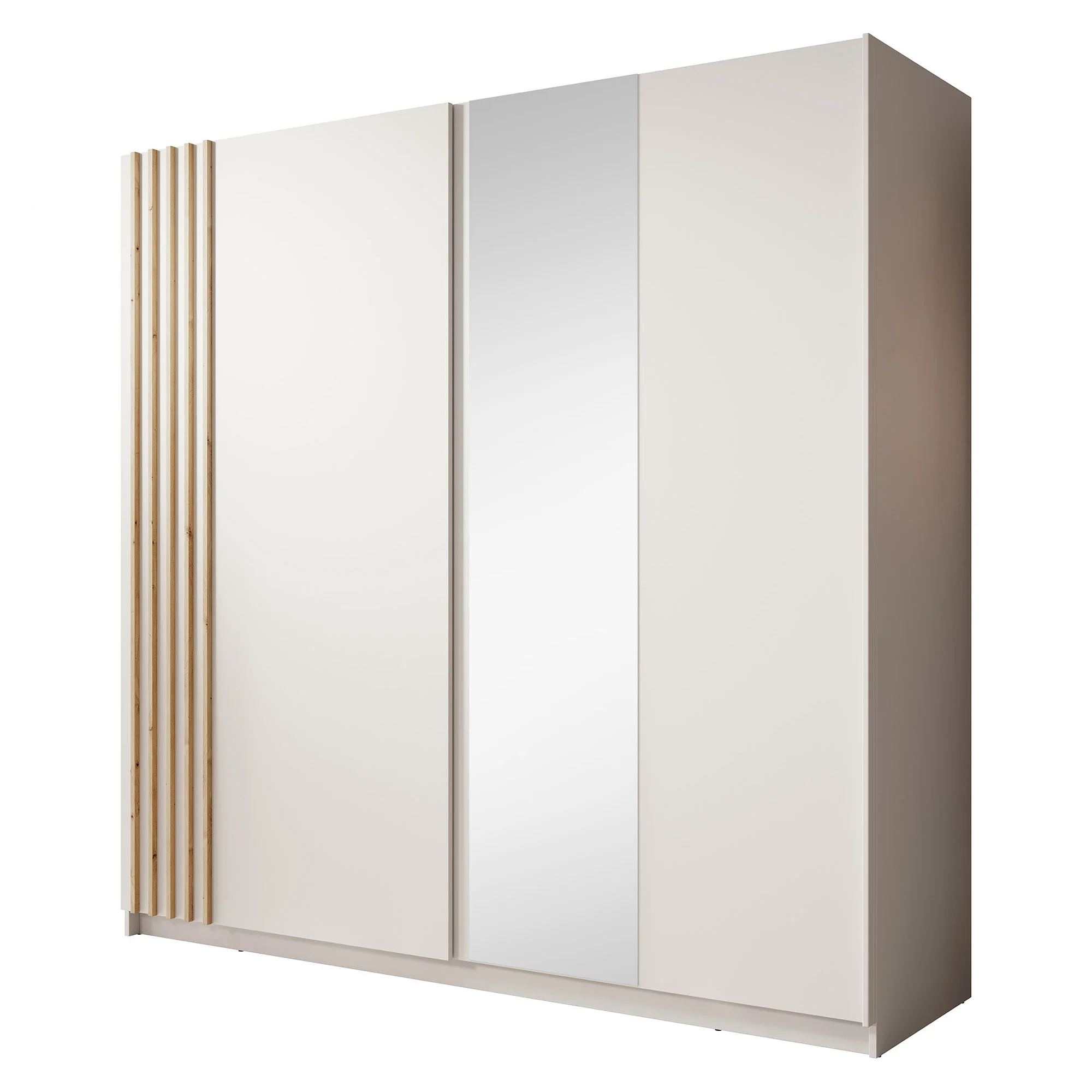 Boets - Kledingkast met schuifdeuren - Wit/eiken - 200x64x199 cm - Image 6
