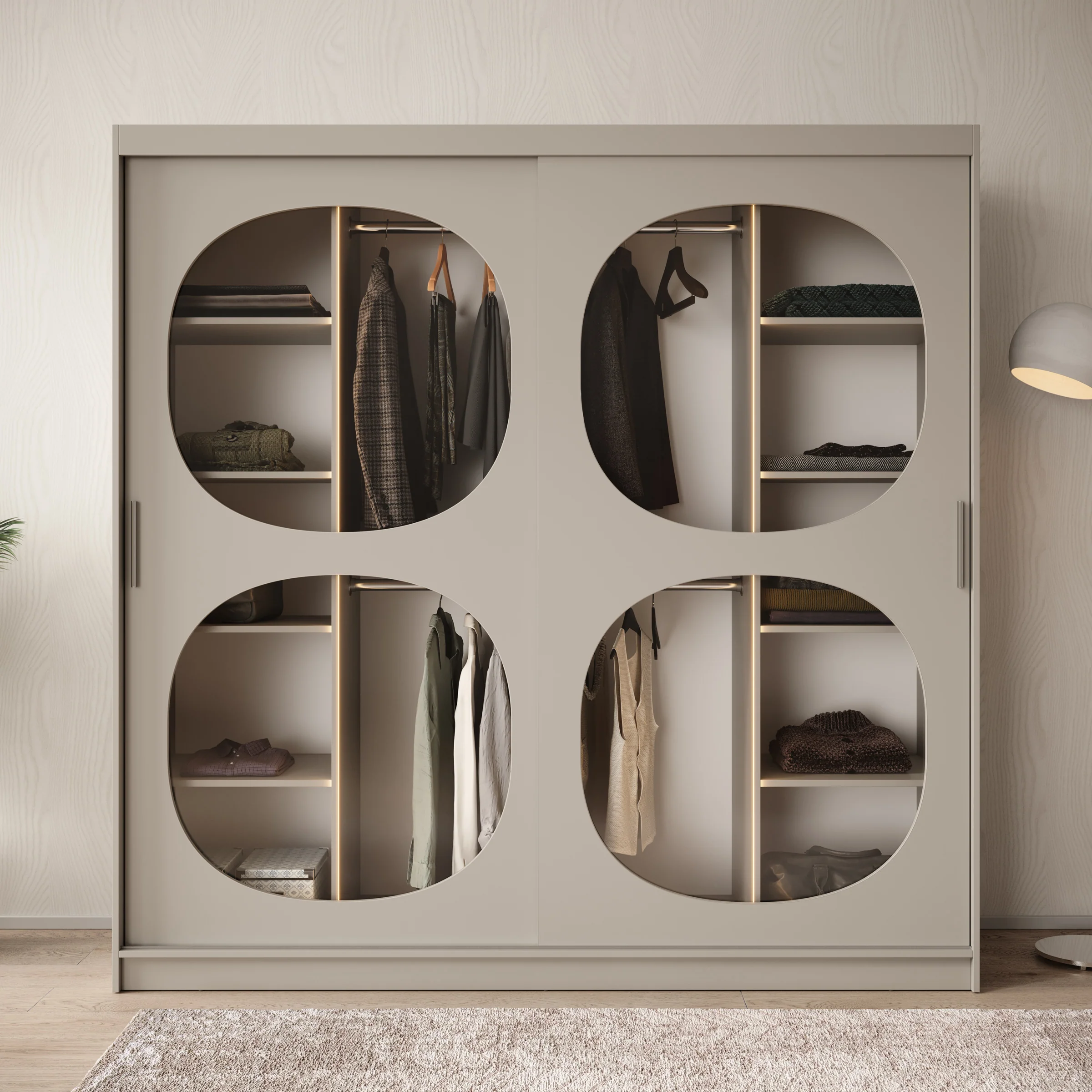 Bravanti - Kledingkast - Beige - 200x62x200 cm - Image 3