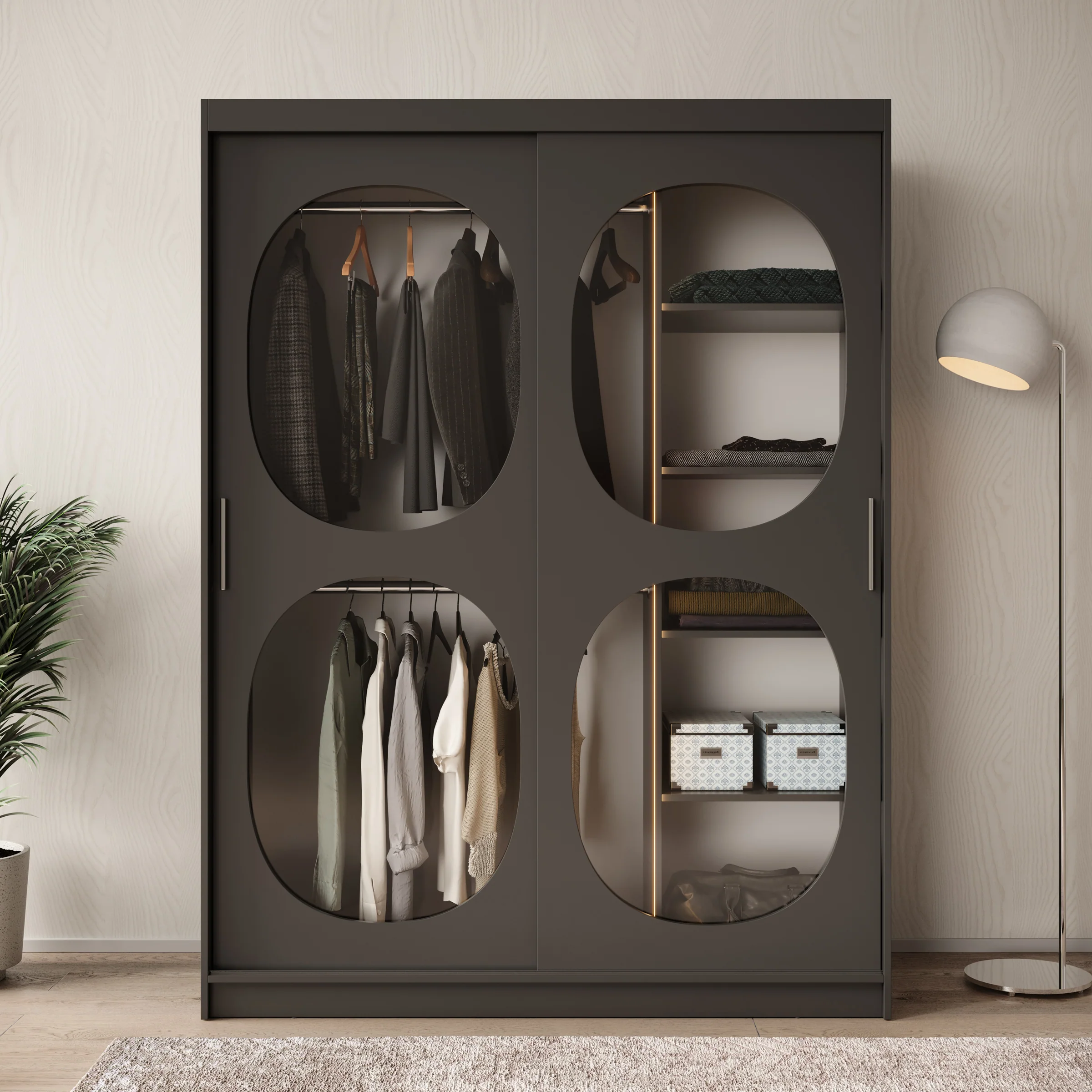 Bravanti - Kledingkast - Zwart - 150x62x200 cm - Image 3