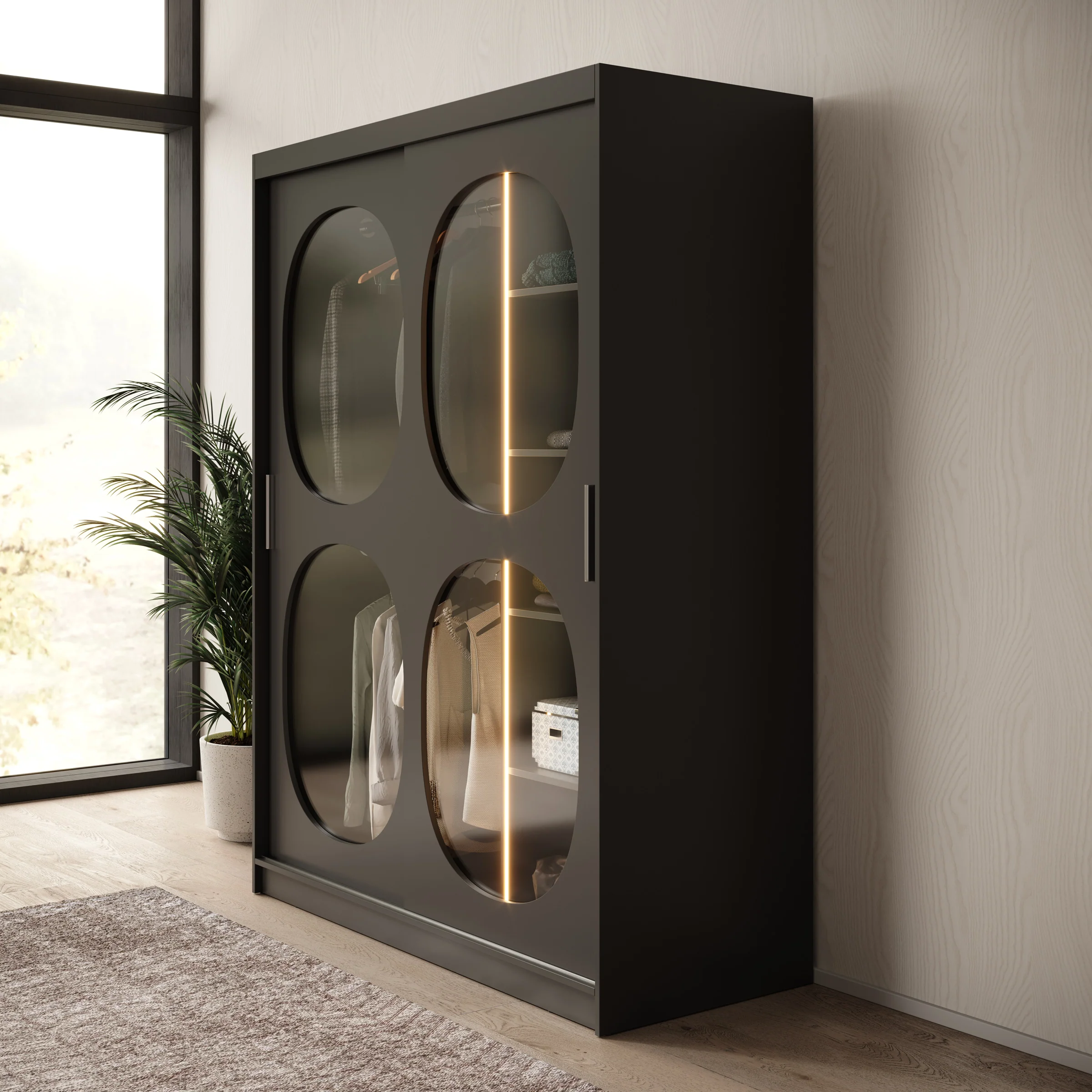Bravanti - Kledingkast - Zwart - 150x62x200 cm - Image 4