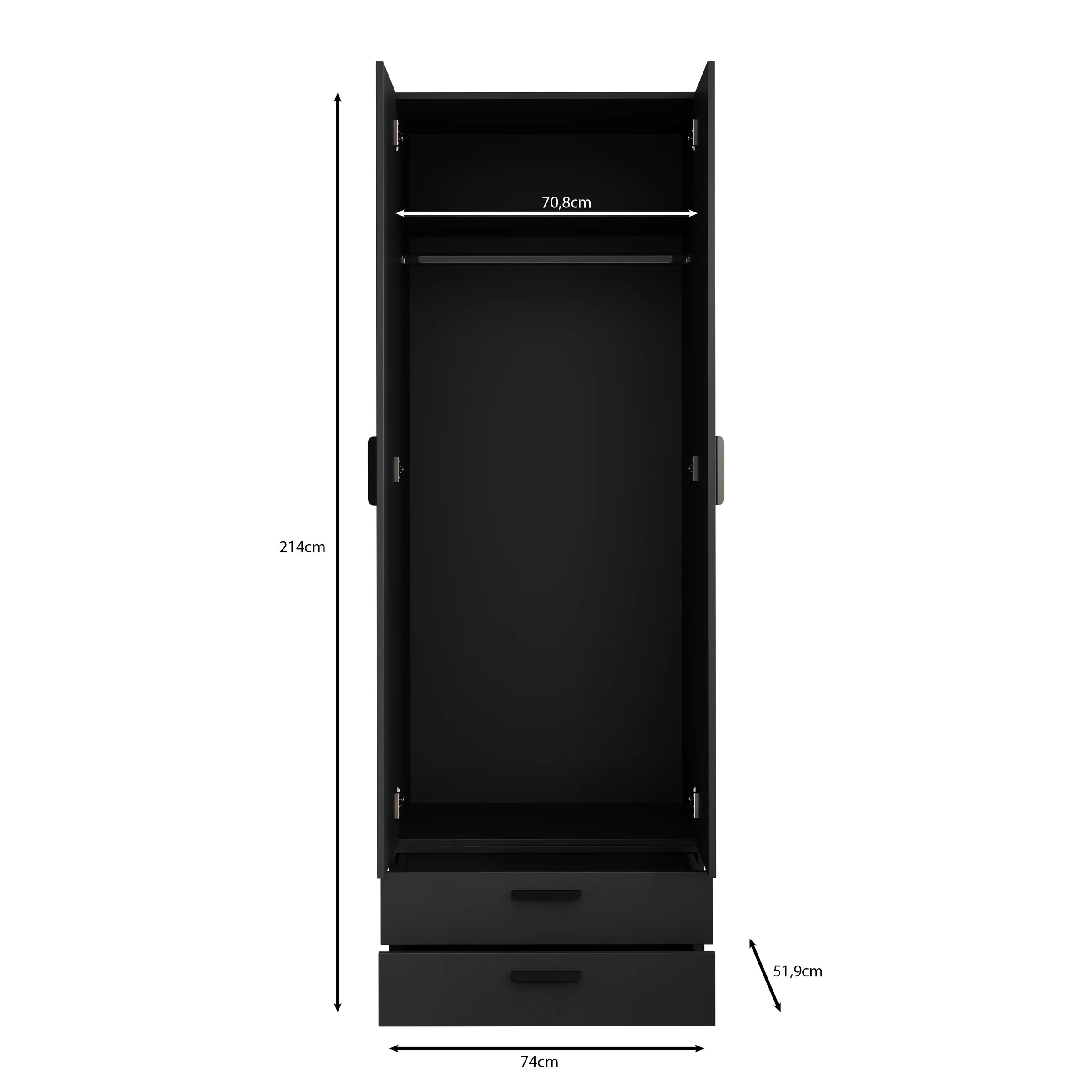 Brussel - Kledingkast  - Antraciet - Image 5