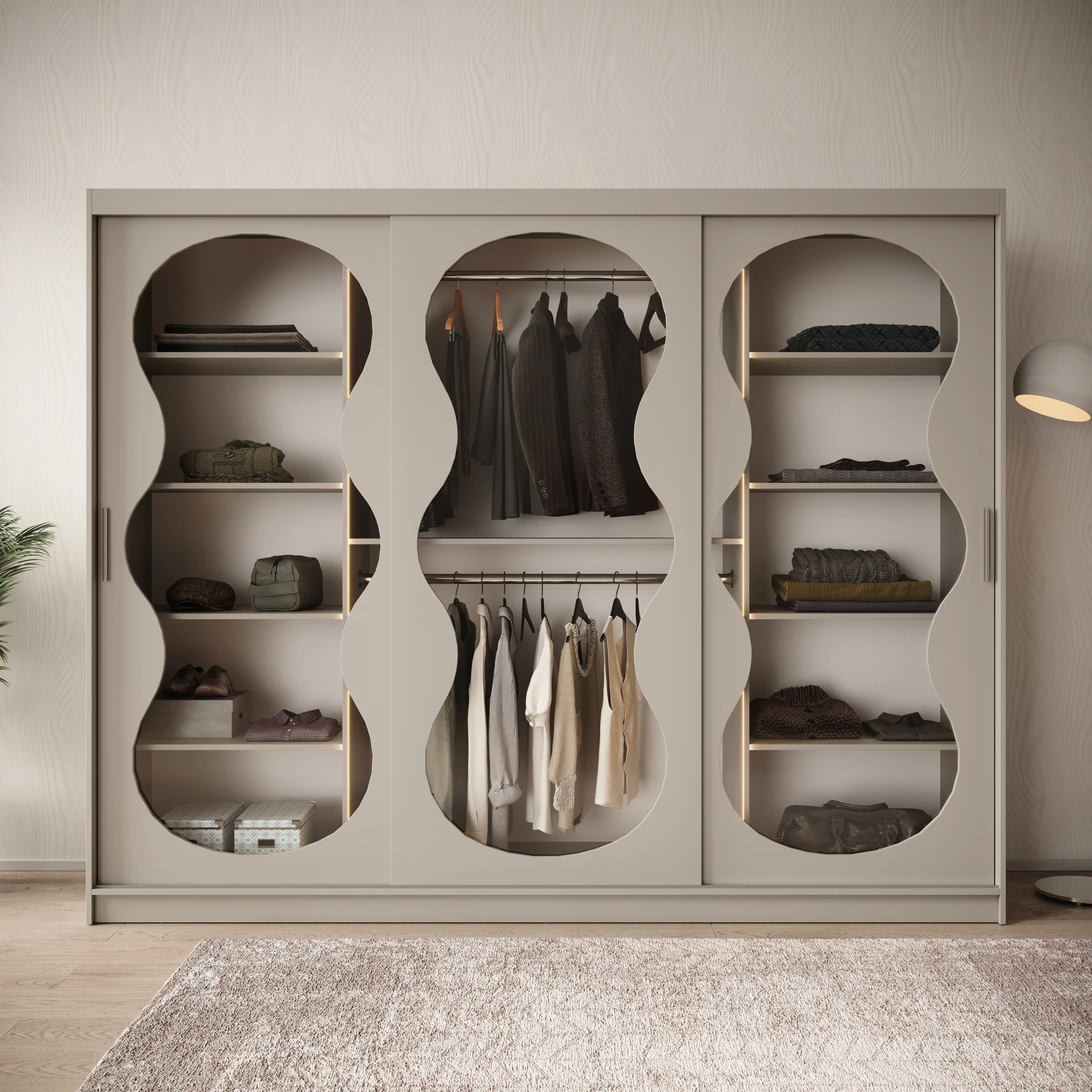 Bunaro - Kledingkast - Beige - 250x62x200 cm - Image 3