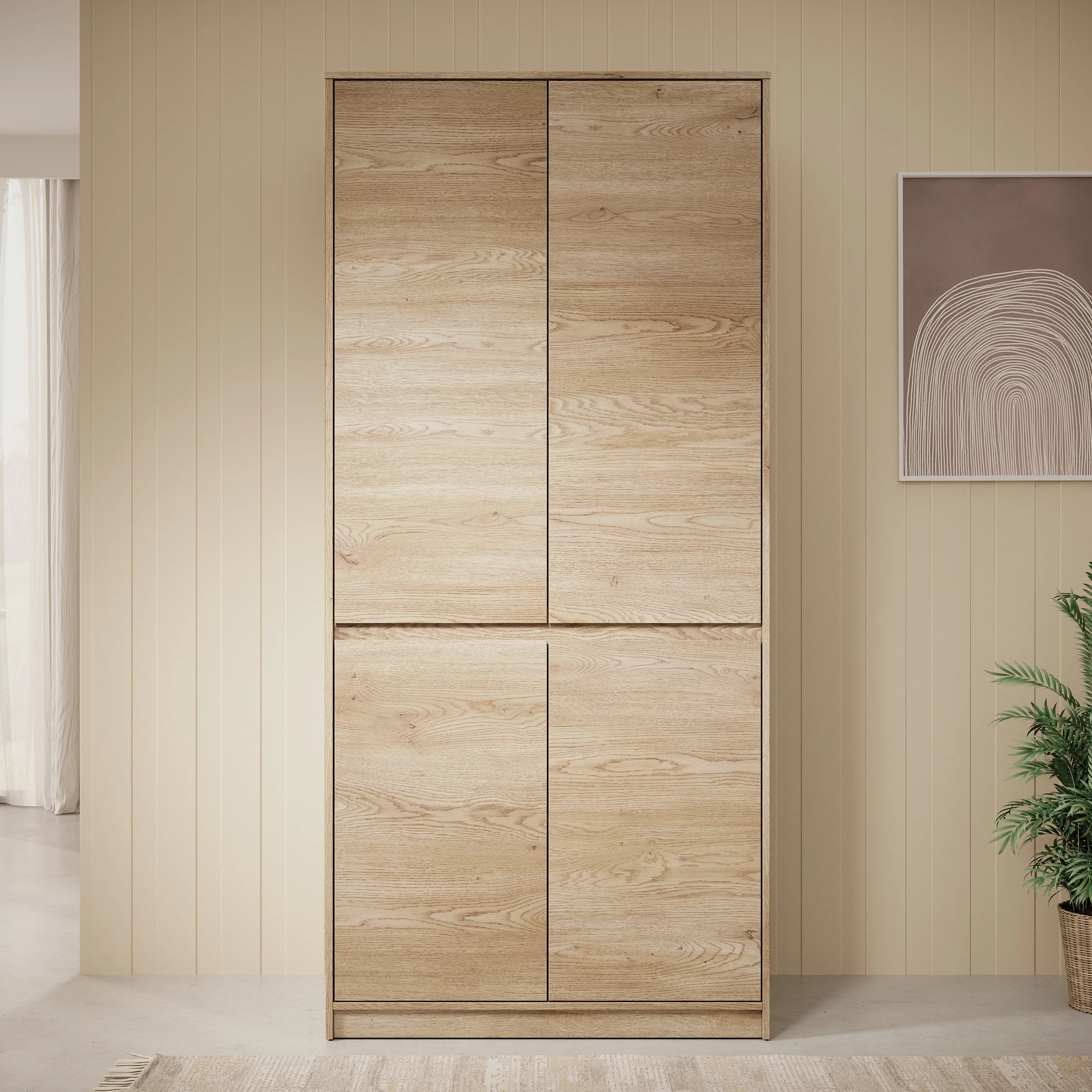Cuarto - Kledingkast 4-deurs - Eiken - 91x52x198 cm - Image 2