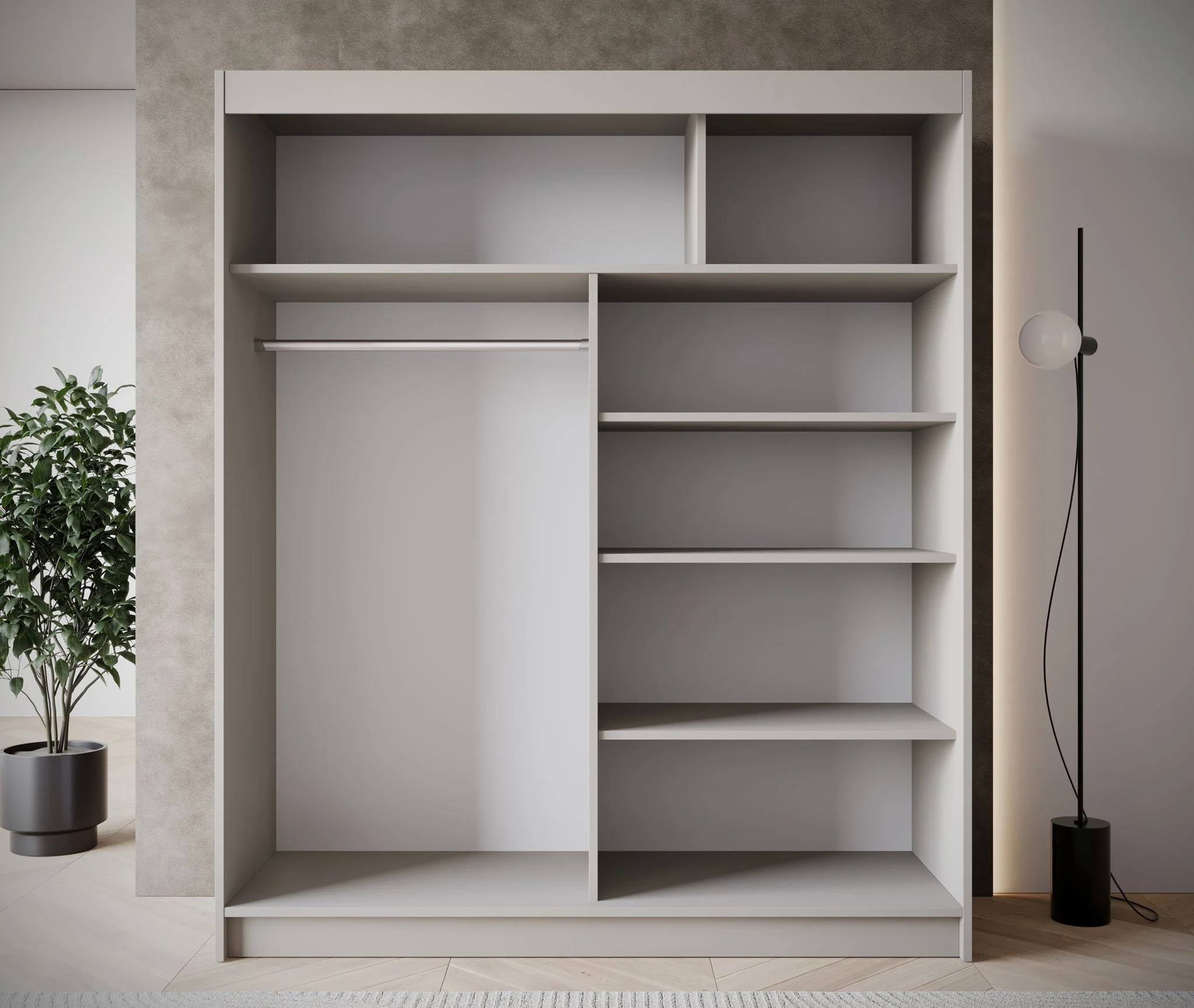 Eagle - Kledingkast met schuifdeuren - Beige - 180x58x215 cm - Image 3