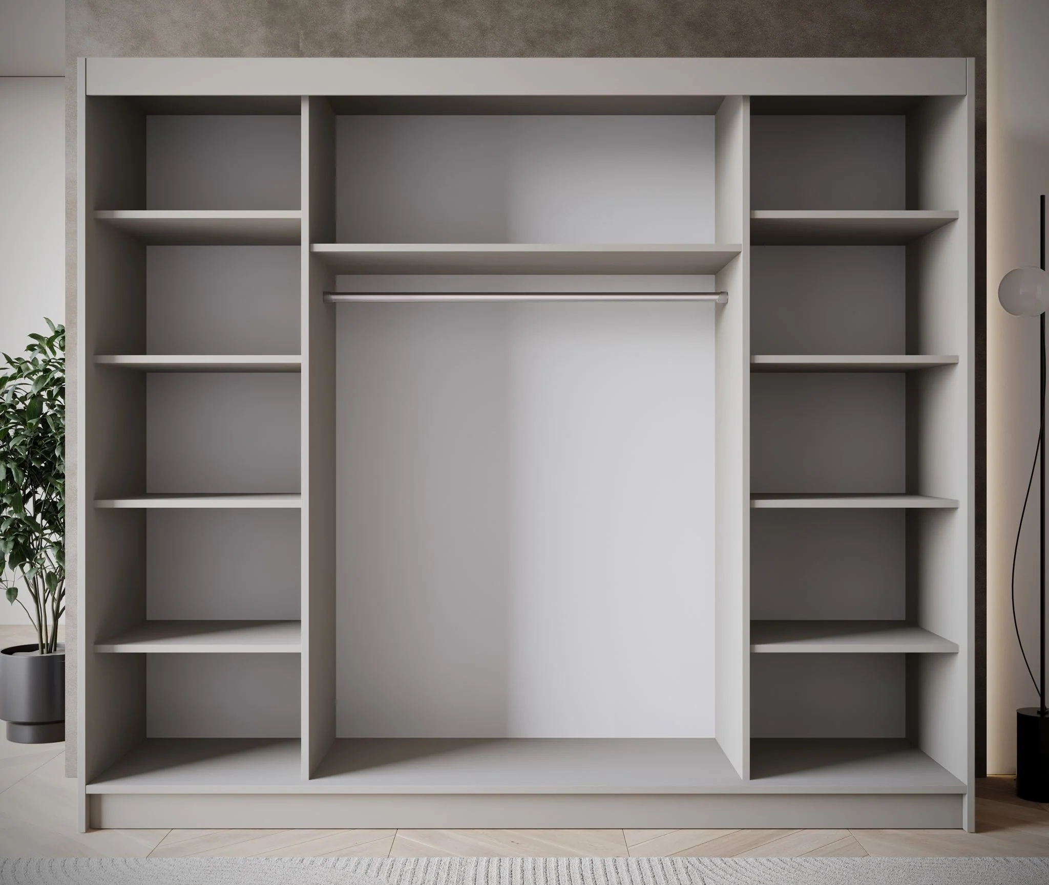 Eagle - Kledingkast met schuifdeuren - Beige - 250x58x215 cm - Image 3