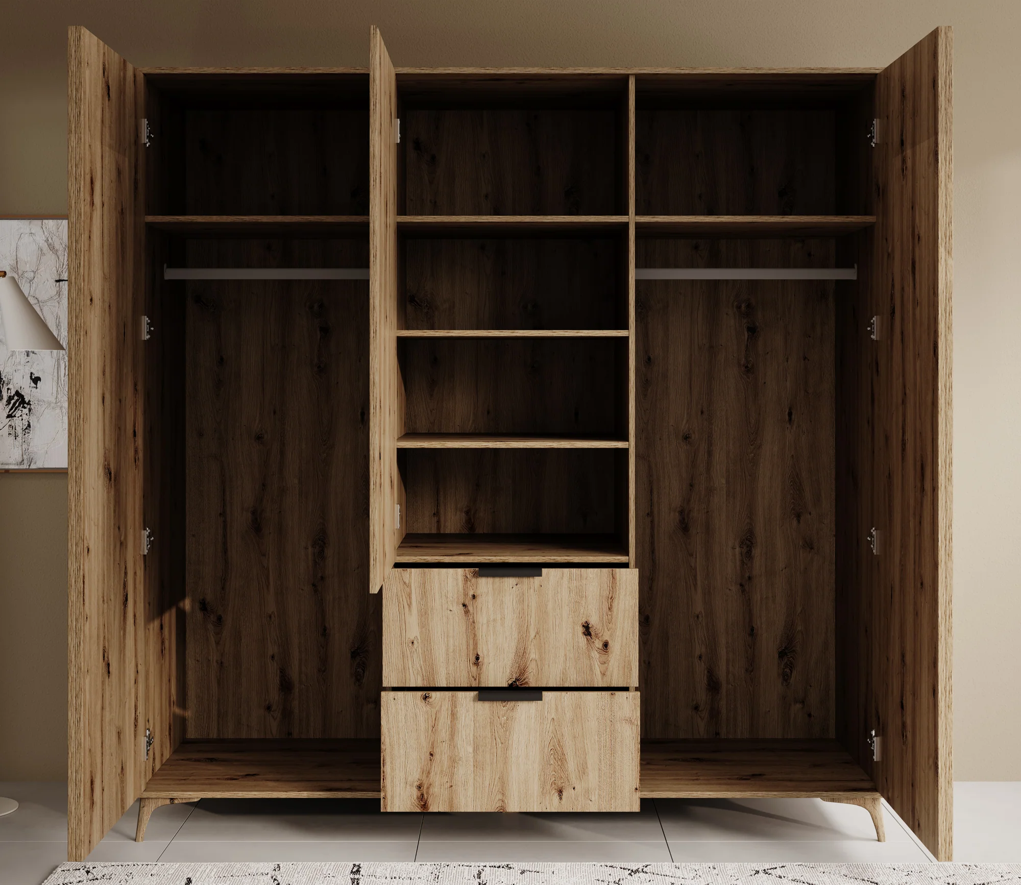 Evy - Kledingkast 3-deurs - Eiken - 185x60x192 cm - Image 3
