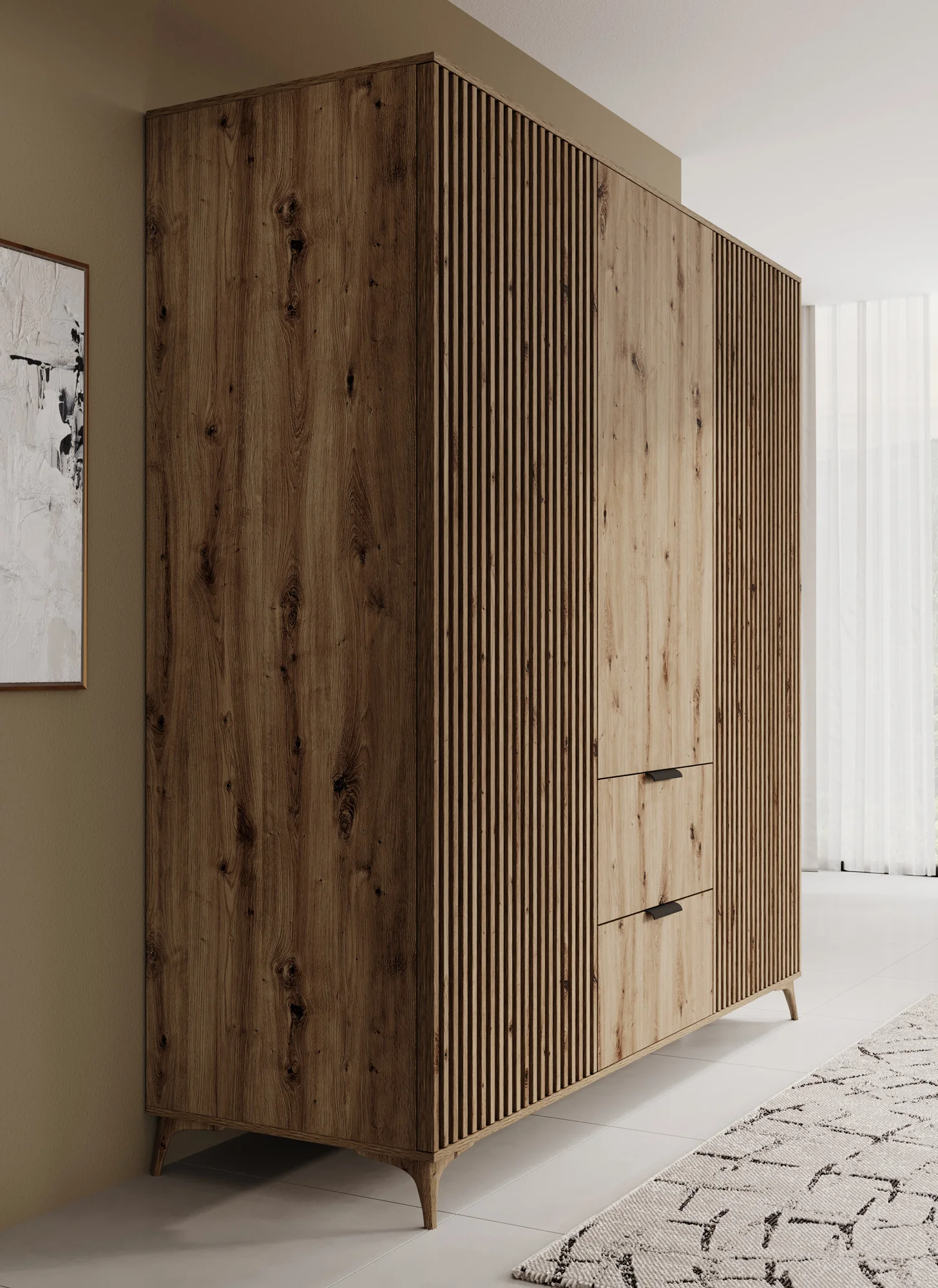 Evy - Kledingkast 3-deurs - Eiken - 185x60x192 cm - Image 4