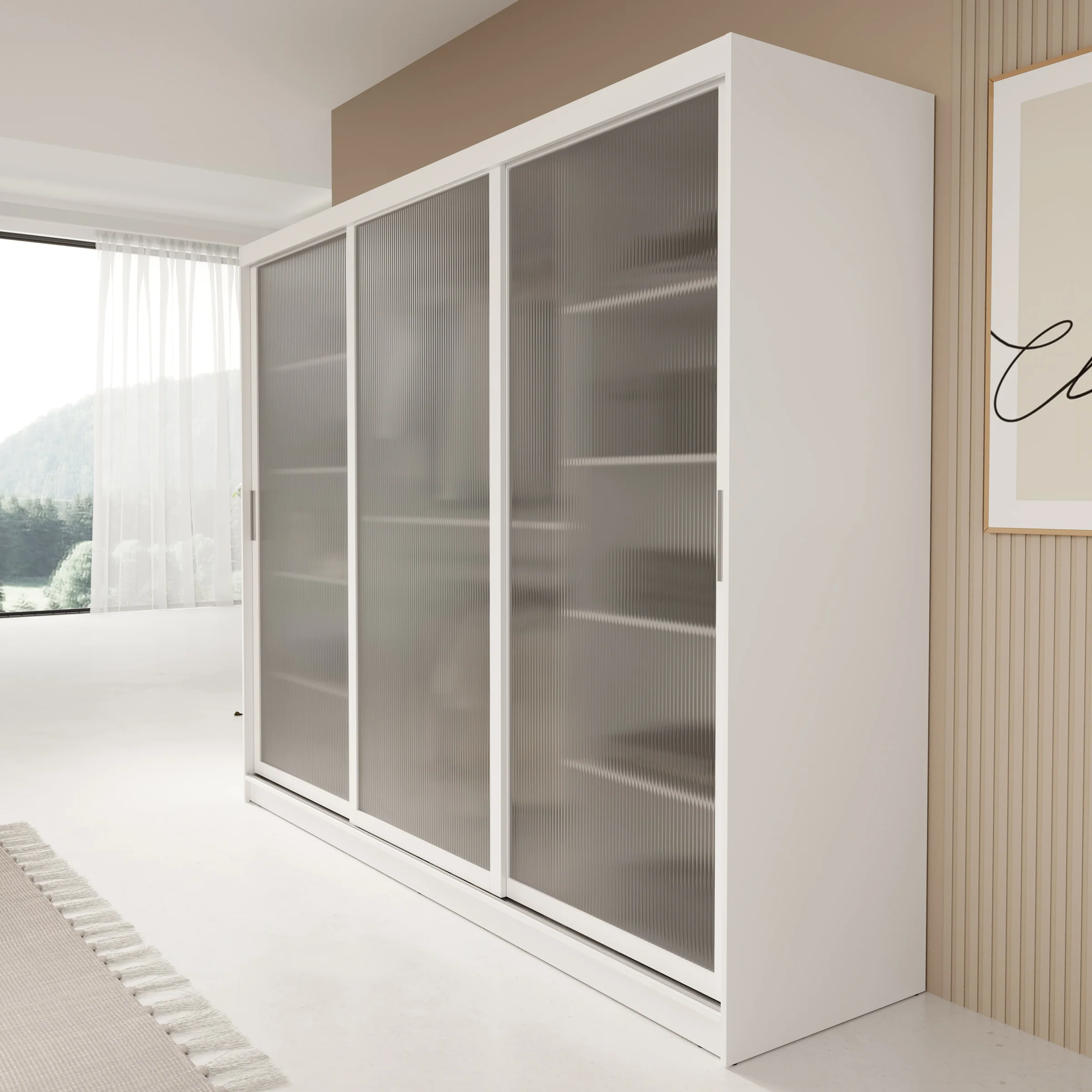 Fessaro - Kledingkast - Wit - 250x62x200 cm - Image 4