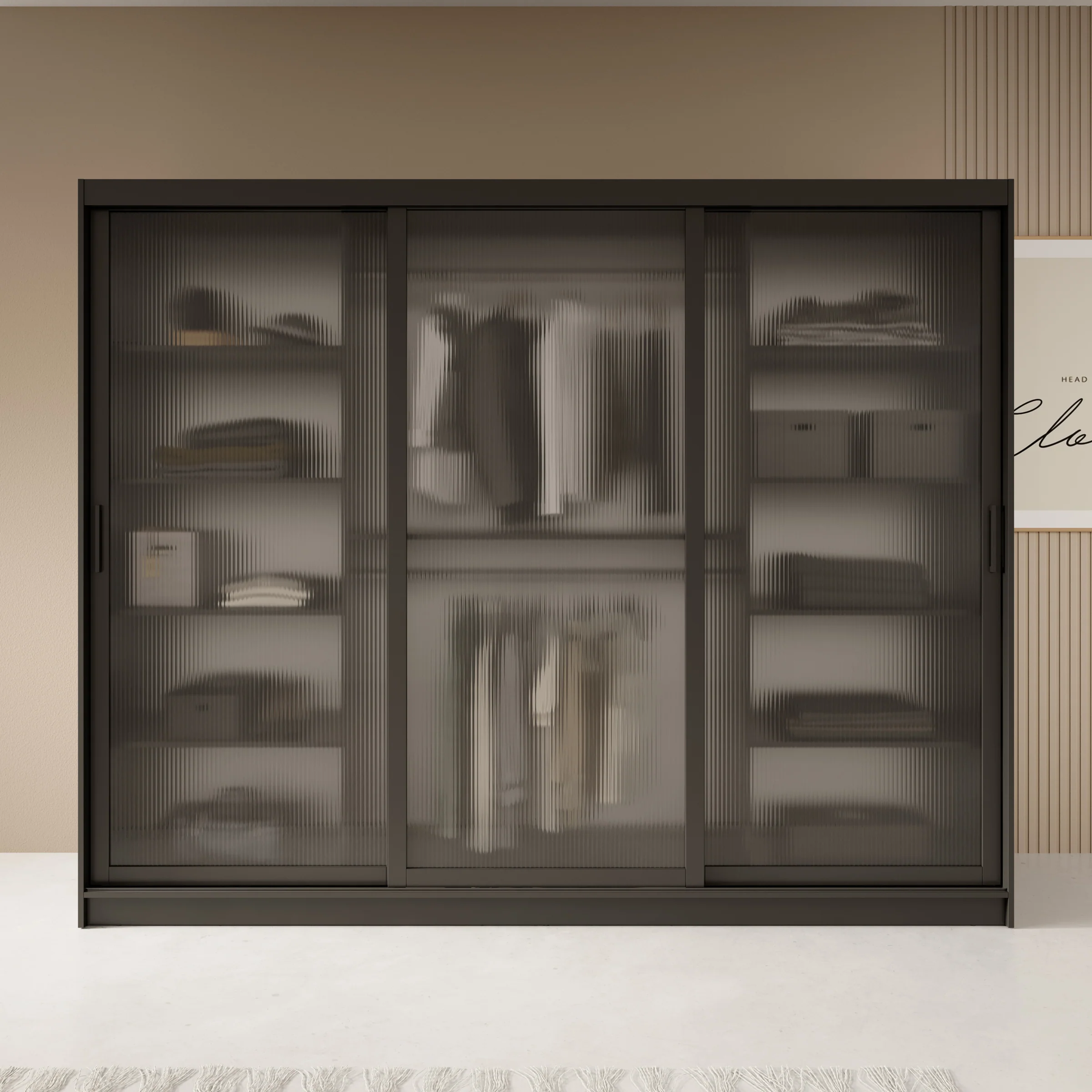 Fessaro - Kledingkast - Zwart - 250x62x200 cm - Image 3