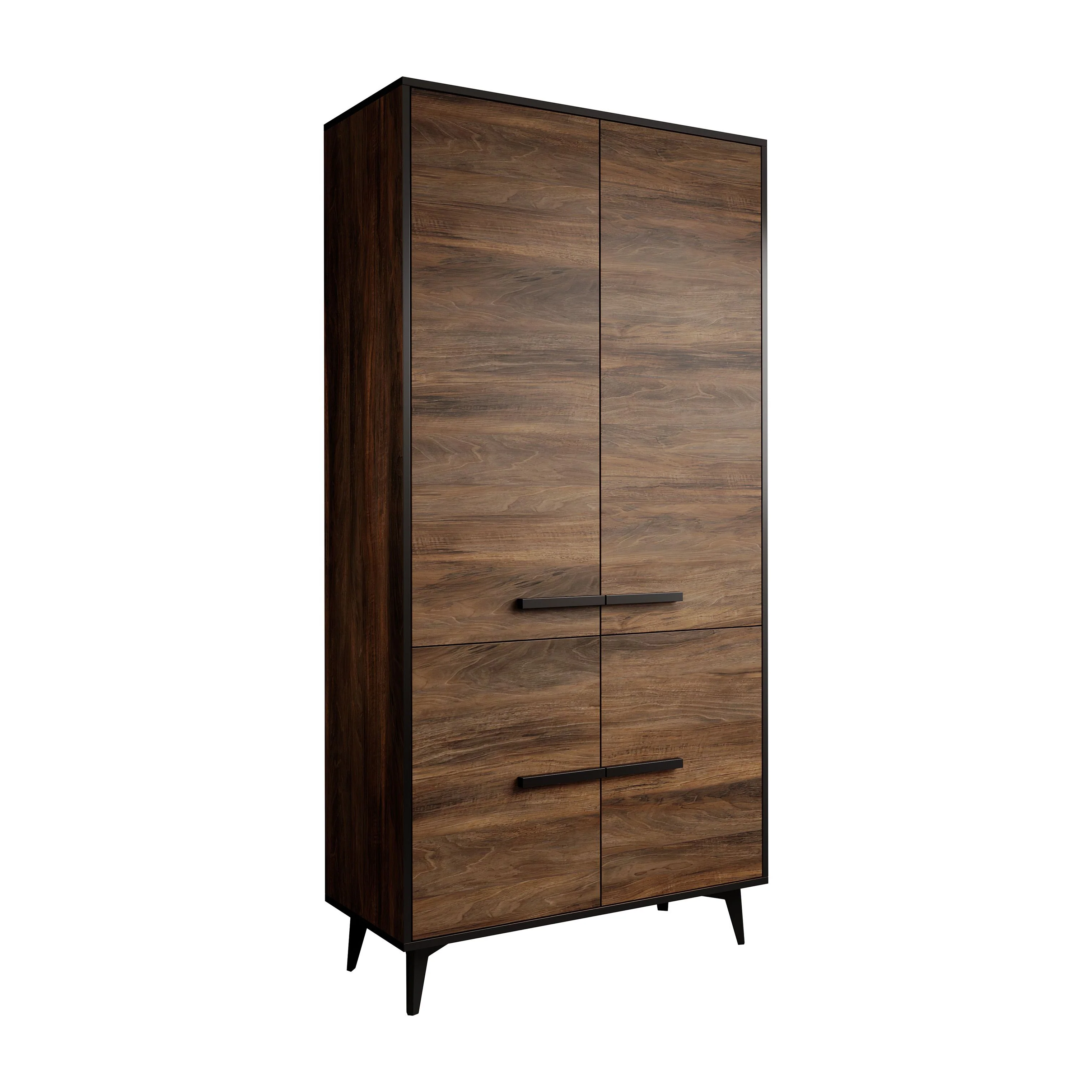 Frey - Kledingkast 4-deurs - Donker eiken - 92x40x185 cm - Image 6
