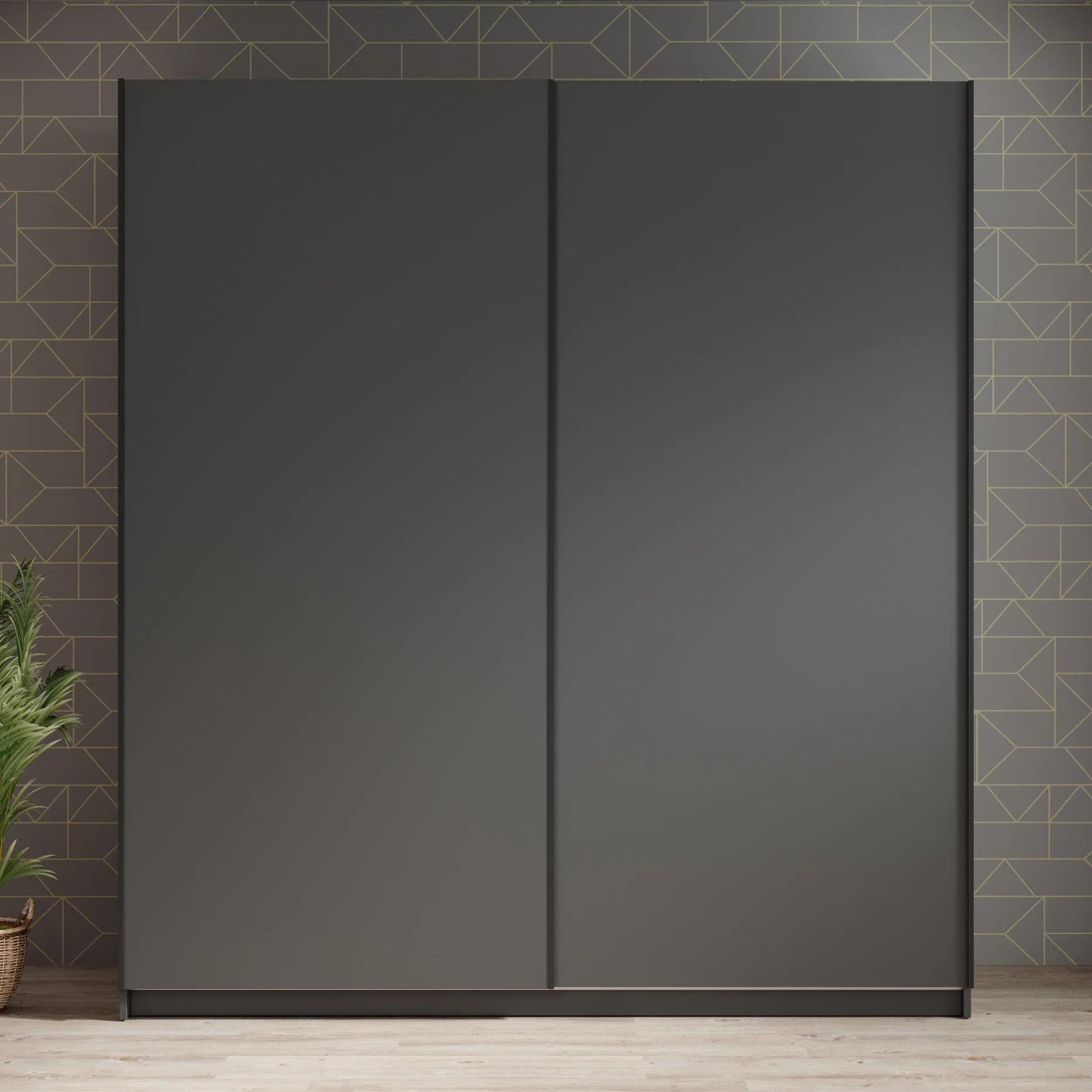 Ganaro - Kledingkast met schuifdeuren - Grijs - 180x62x198 cm - Image 3