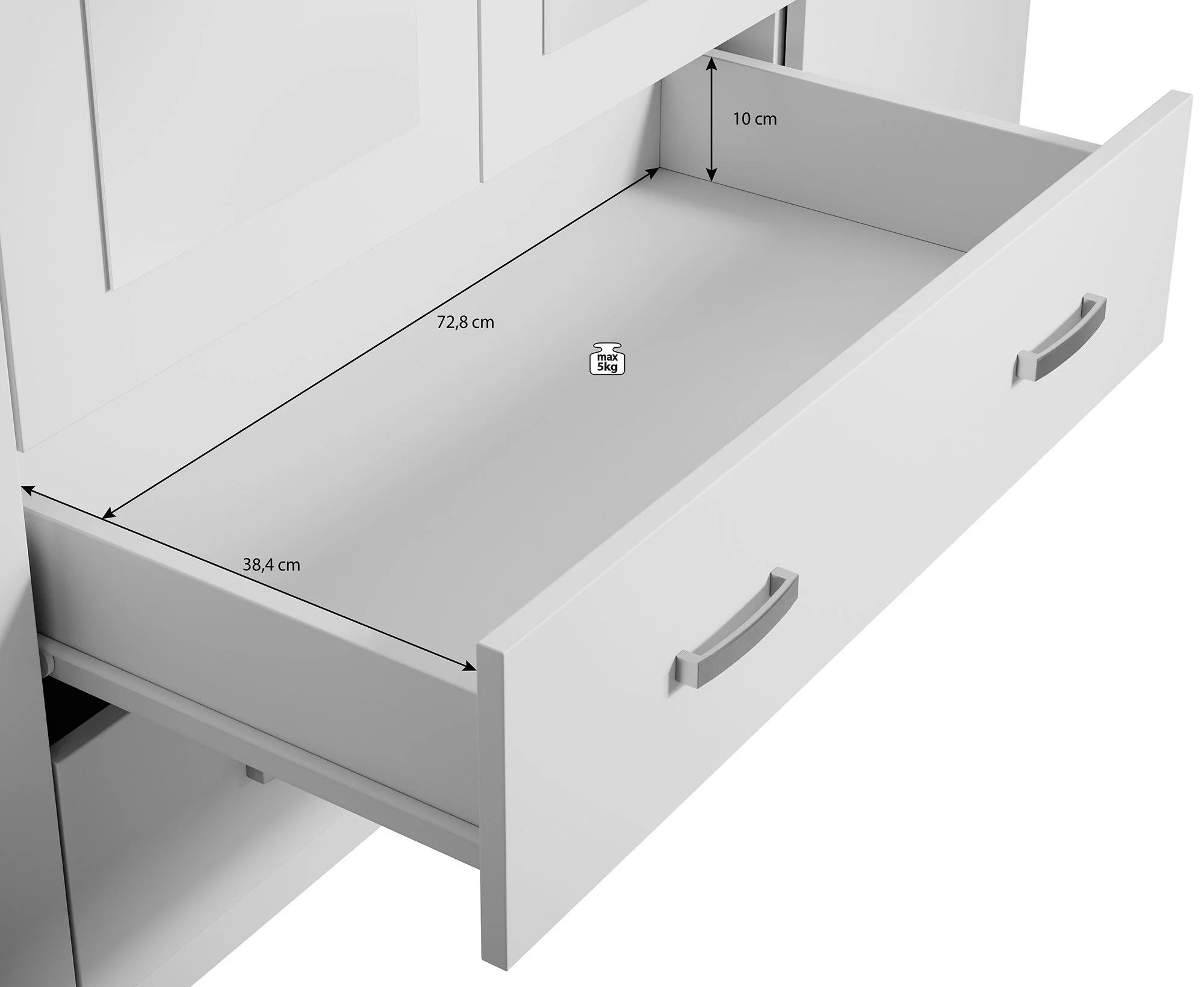 Hinto - Kledingkast 4-deurs - Grijs - 160x52x205 cm - Image 5