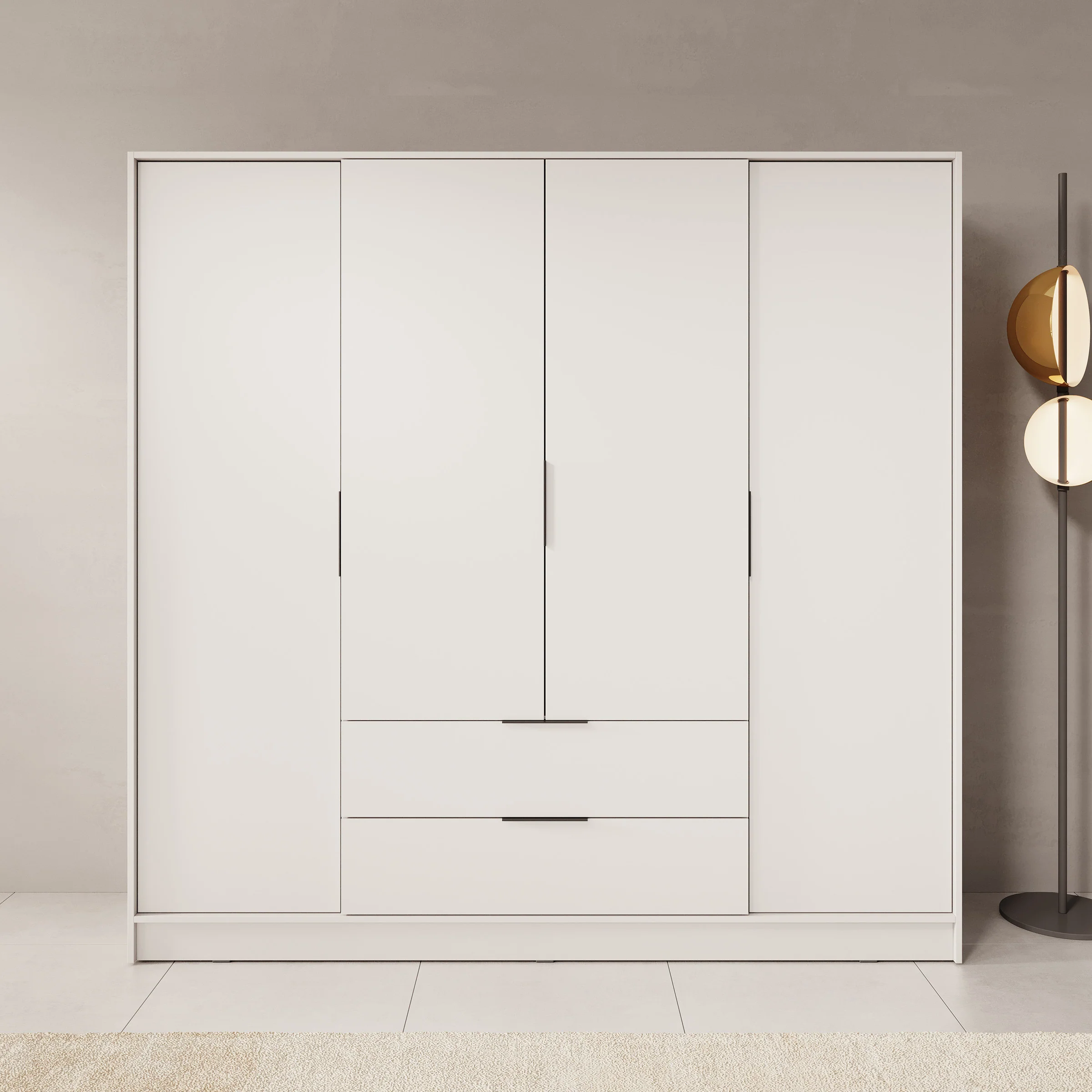 Kellan - Kledingkast 4-deurs - Beige - 206x51x200 cm - Image 2