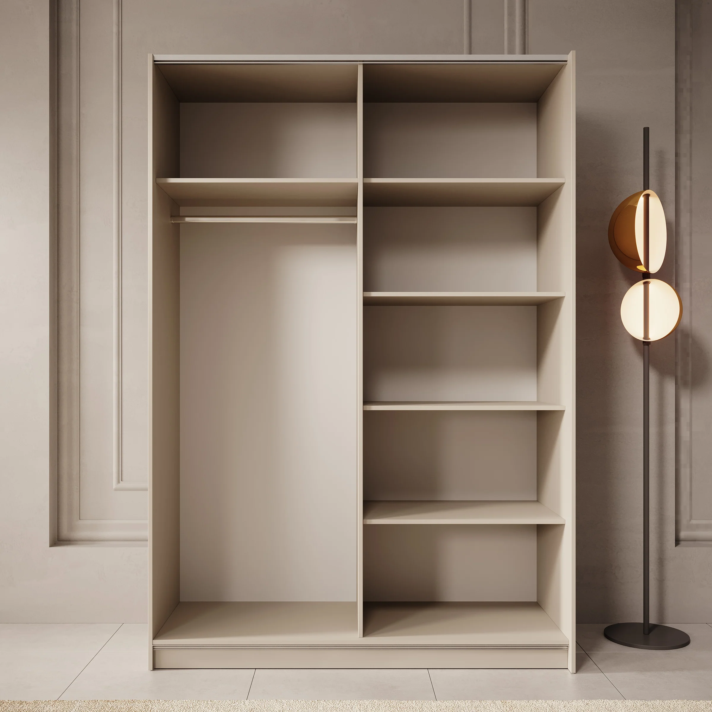 Landon - Kledingkast met schuifdeuren - Beige - 150x58x218 cm - Image 2