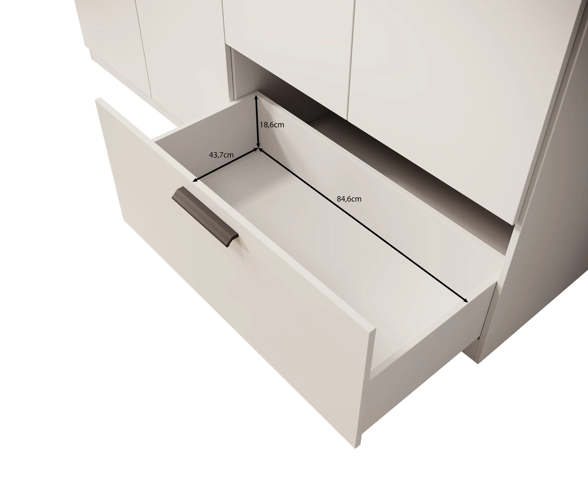 Lillian - Kledingkast 5-deurs - Wit - 225x54x210 cm - Image 6