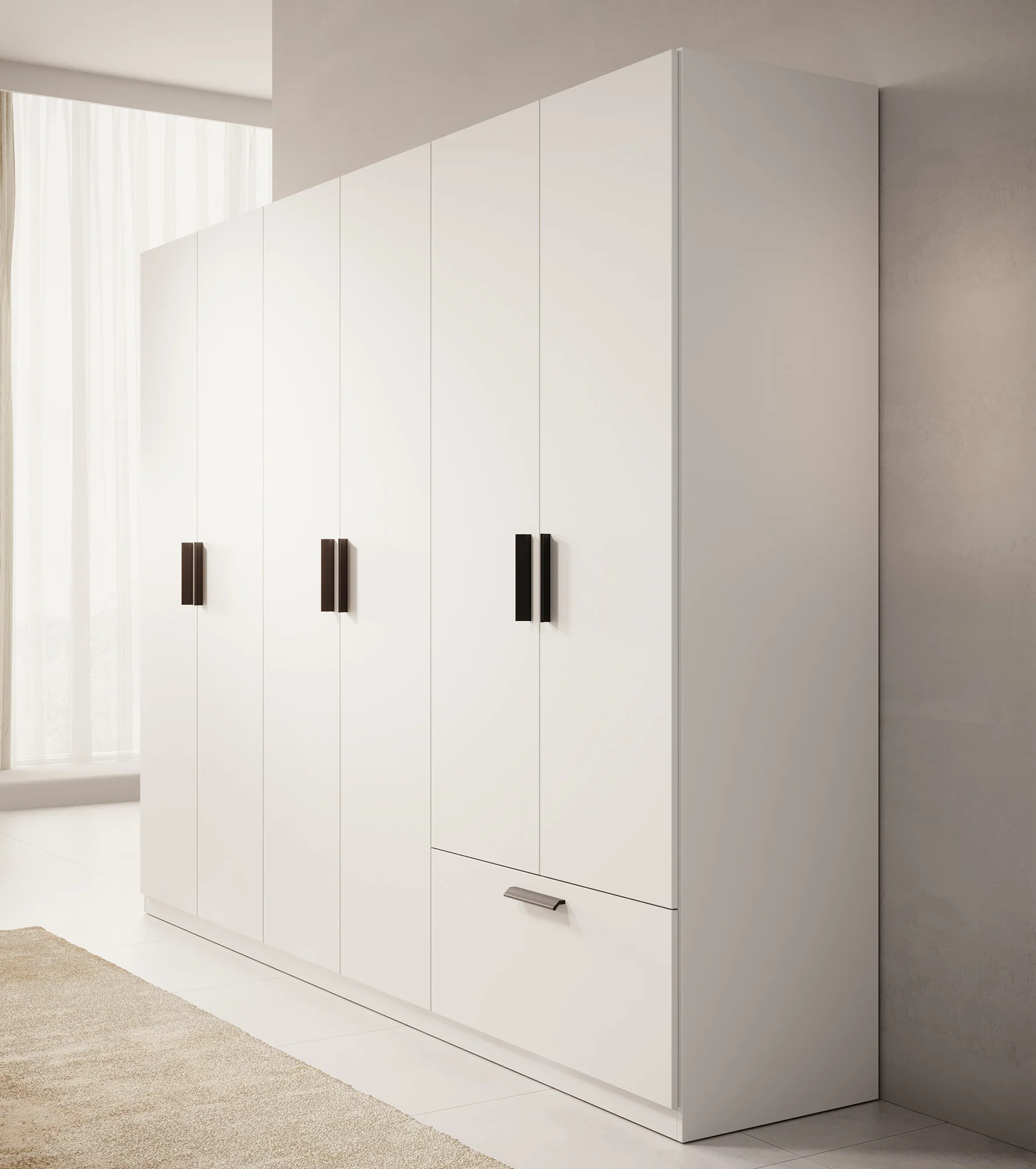 Lillian - Kledingkast 6-deurs - Wit - 270x54x210 cm - Image 4