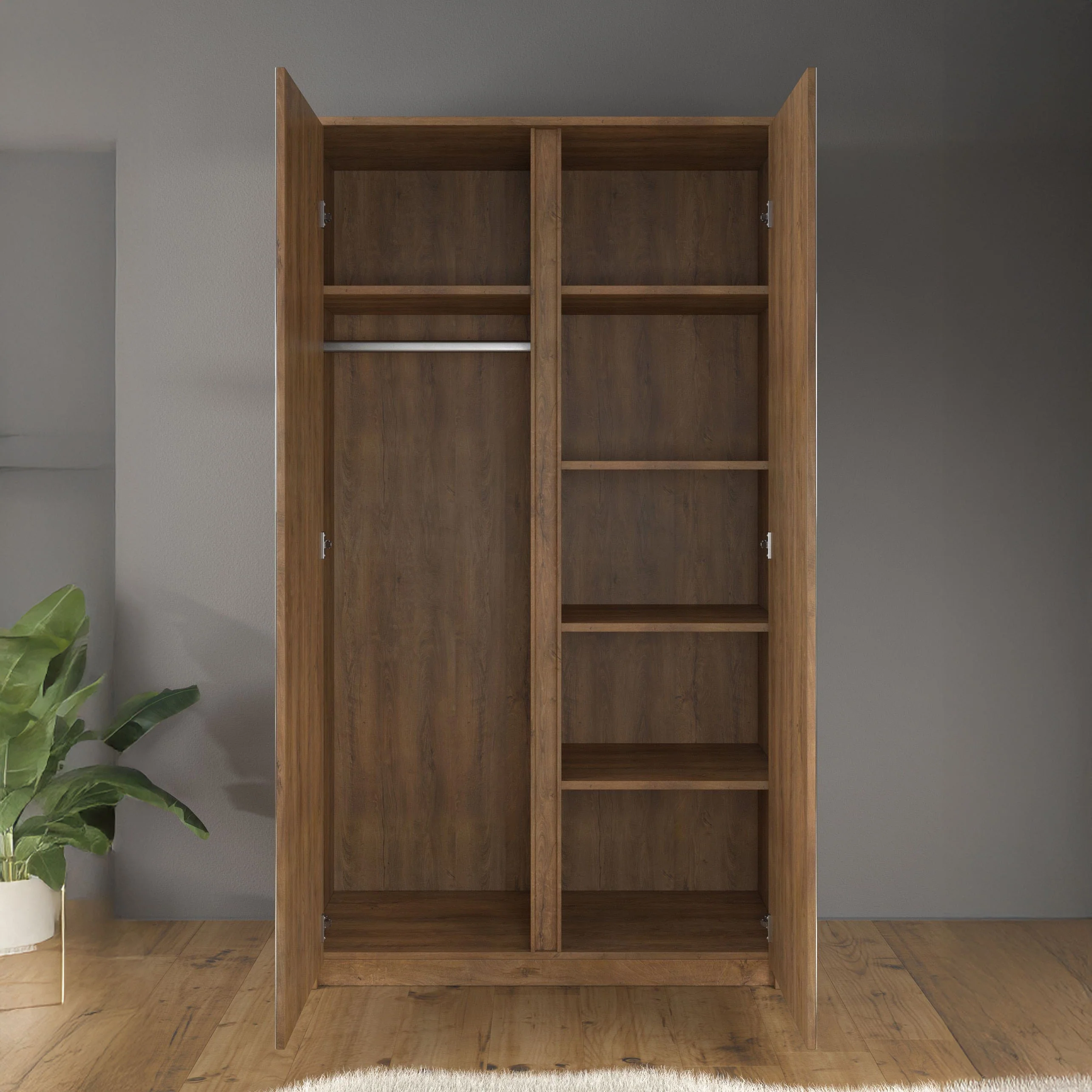 Malibu - Kledingkast 2-deurs - Eiken - 113x53x197 cm - Image 2