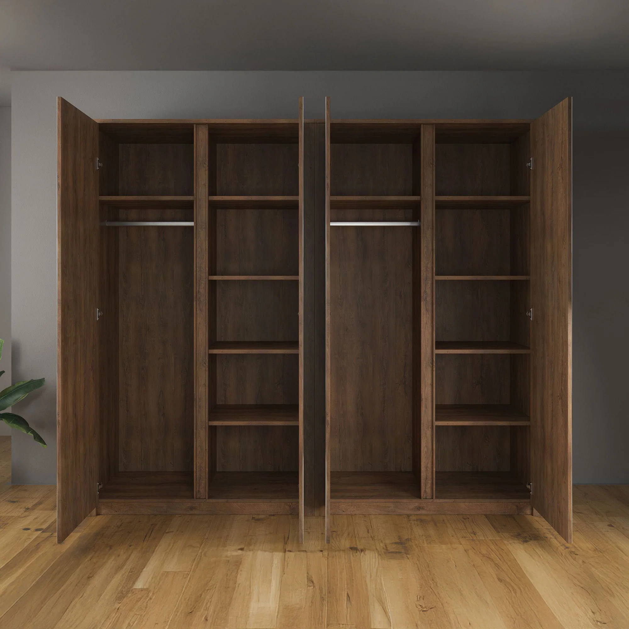Malibu - Kledingkast 4-deurs - Eiken - 227x53x197 cm - Image 2