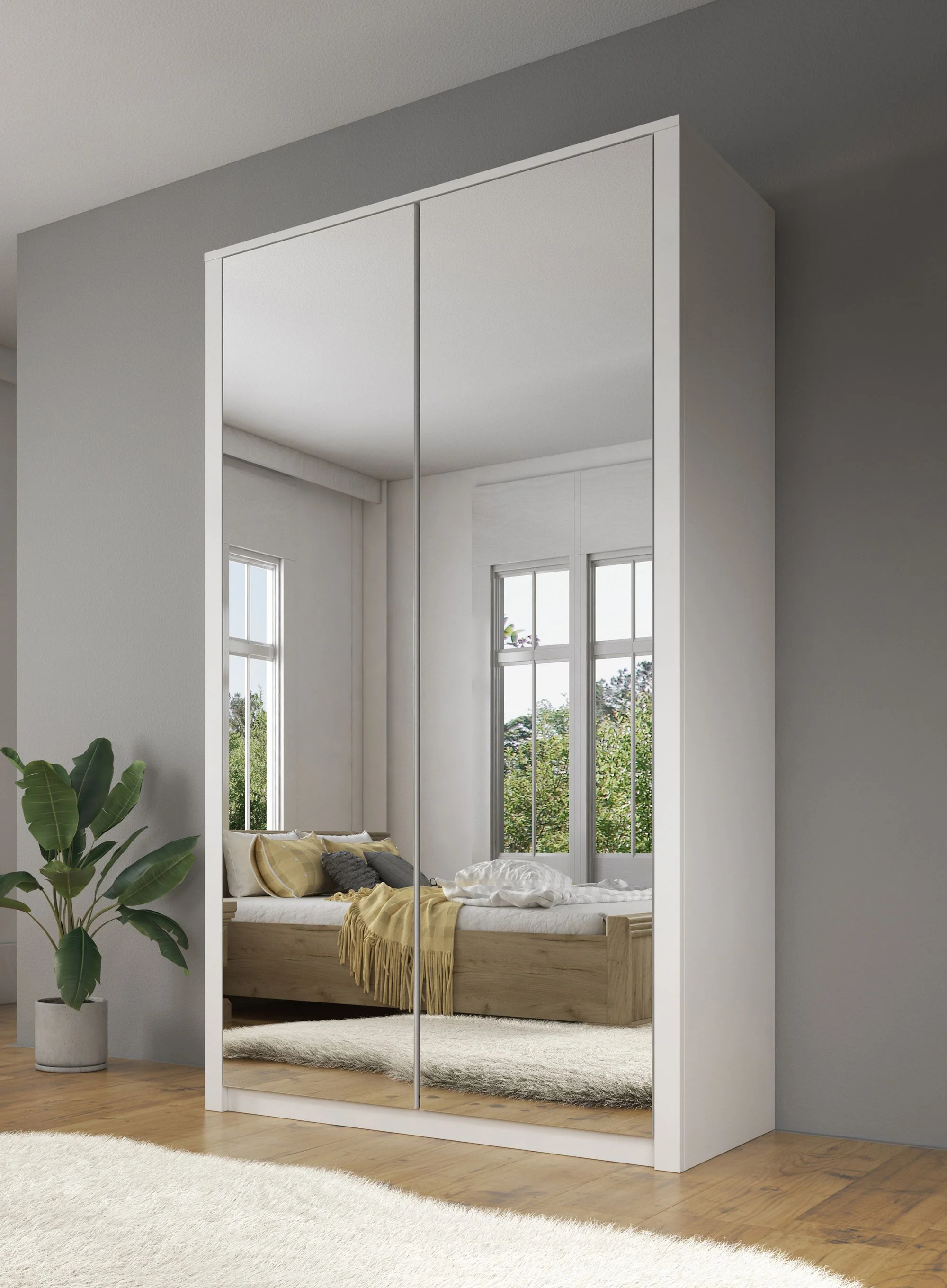 Malibu - Kledingkast 2-deurs - Wit - 113x53x197 cm