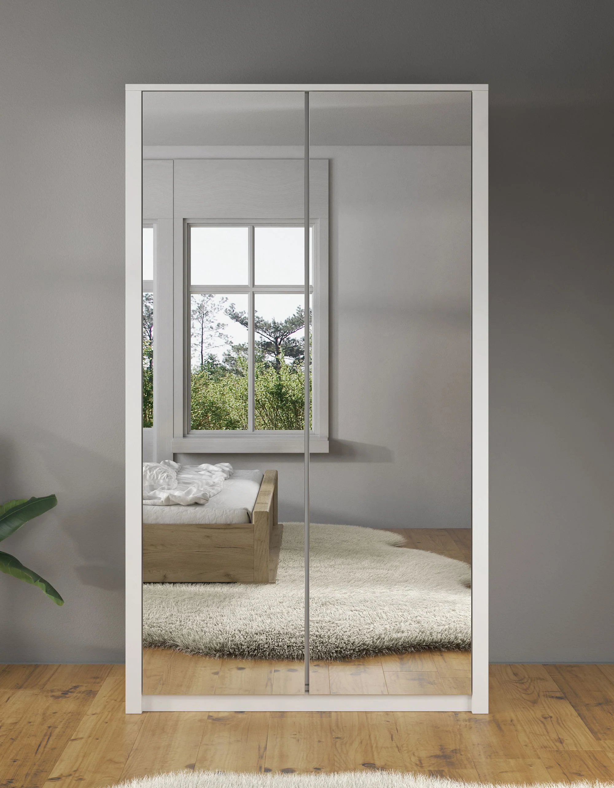 Malibu - Kledingkast 2-deurs - Wit - 113x53x197 cm - Image 2