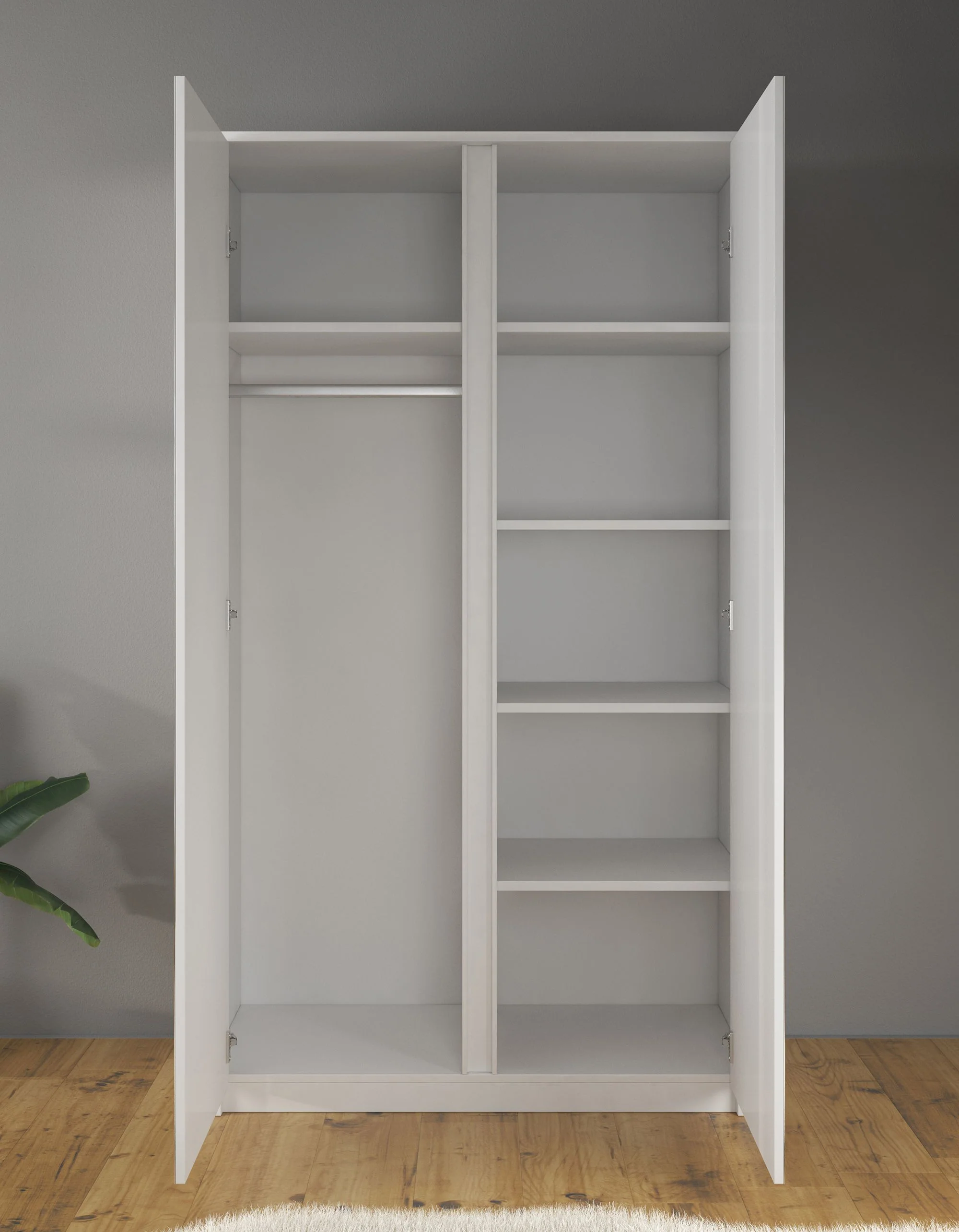 Malibu - Kledingkast 2-deurs - Wit - 113x53x197 cm - Image 3