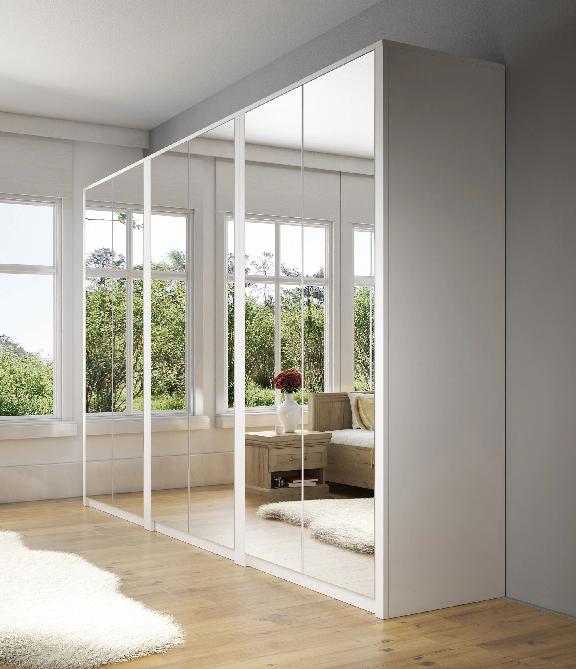 Malibu - Kledingkast 6-deurs - Wit - 340x53x197 cm - Image 2