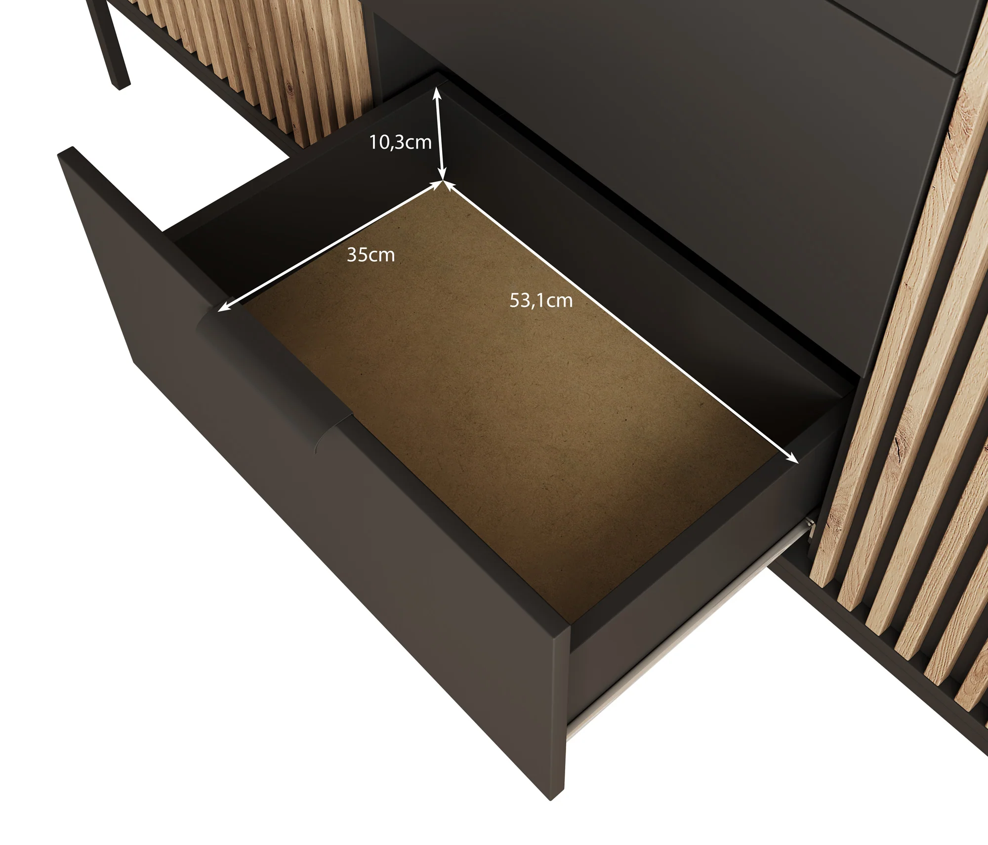 Marbella - Kledingkast 3-deurs - Zwart - 185x60x200 cm - Image 6